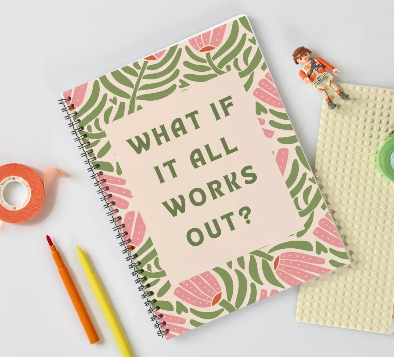 What if it all works out? spiral notebook by Wordswordswords