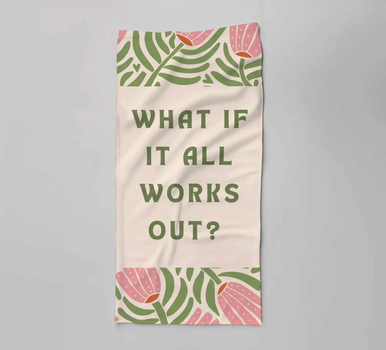 What if it all works out? towel by Wordswordswords