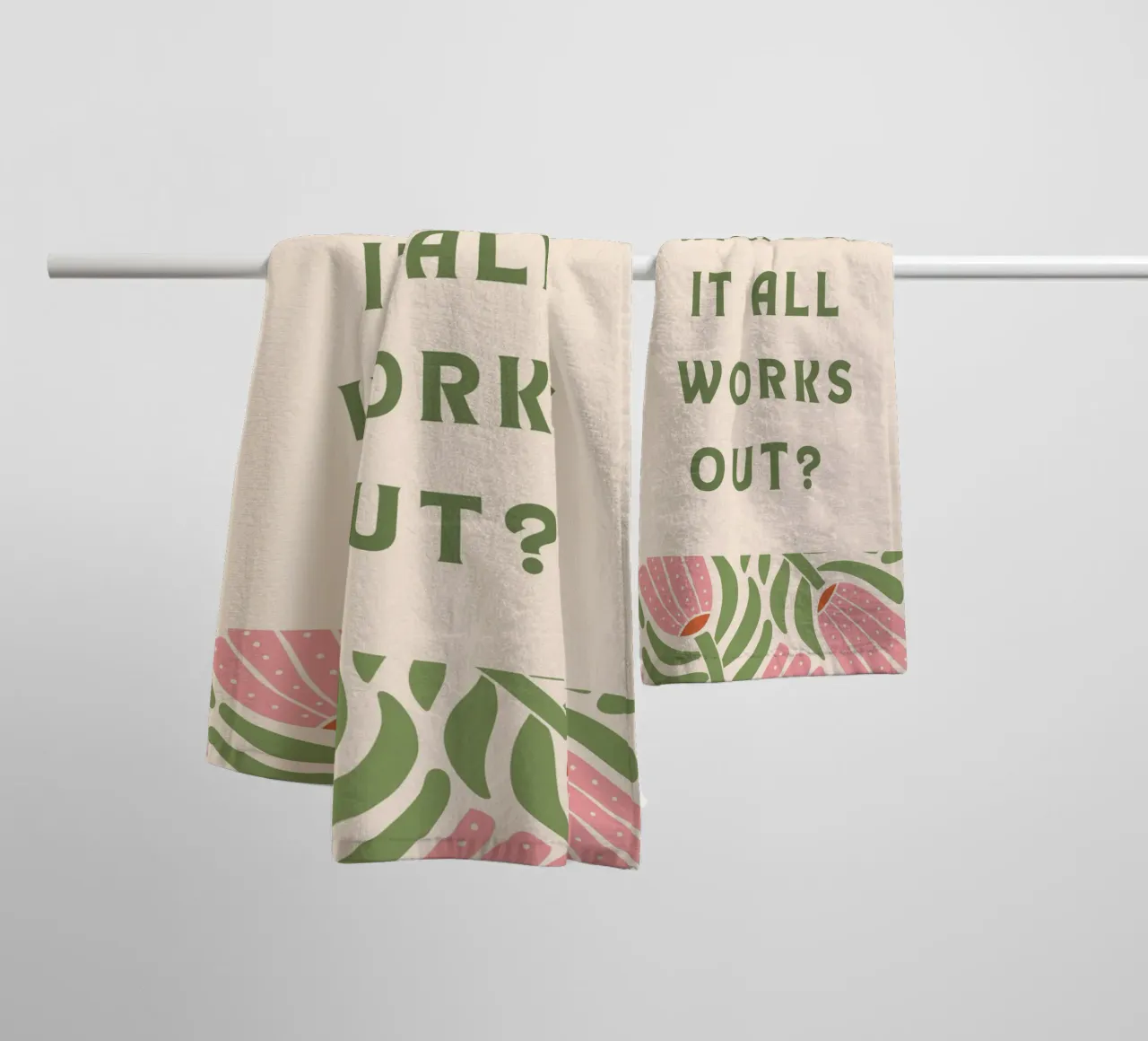 What if it all works out? towel by Wordswordswords