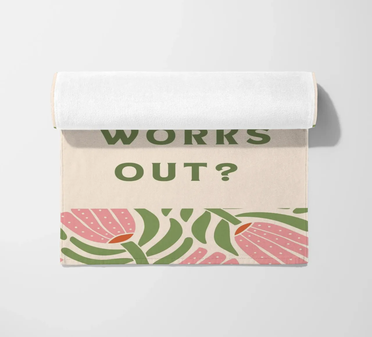 What if it all works out? beach towel by Wordswordswords
