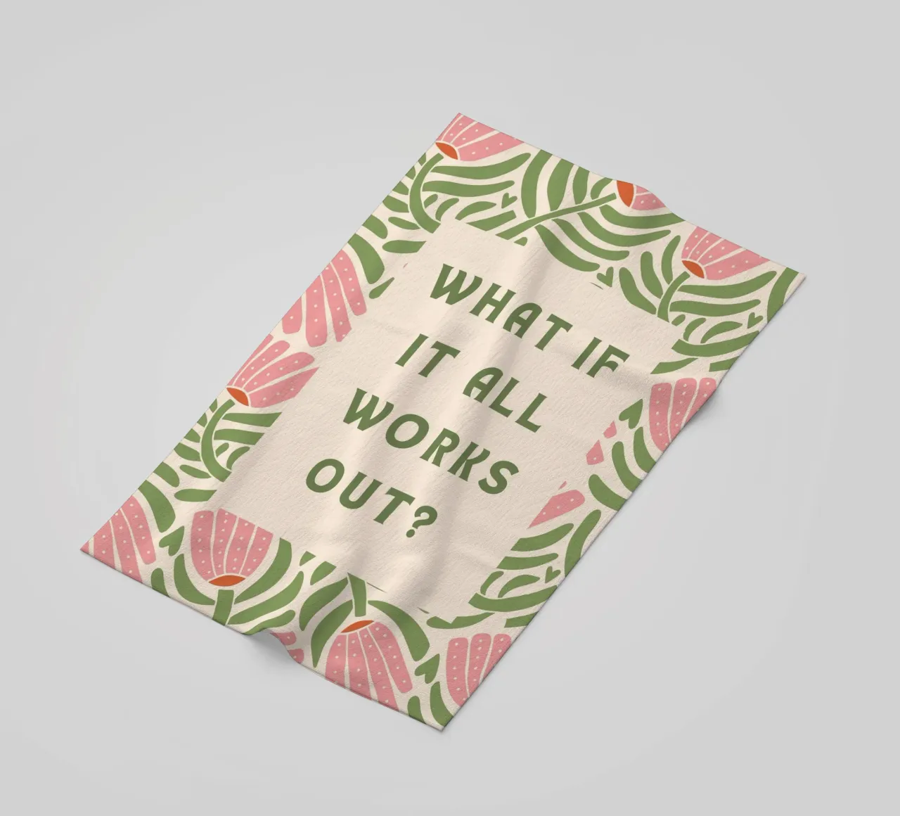 What if it all works out? beach towel by Wordswordswords