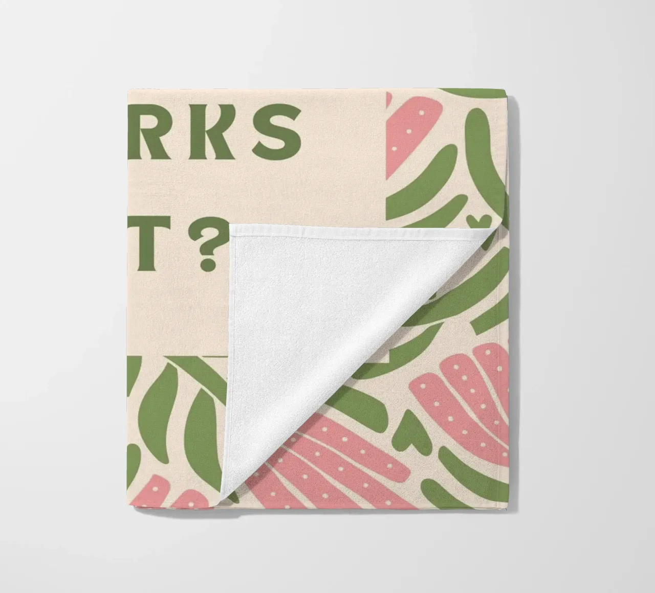 What if it all works out? beach towel by Wordswordswords