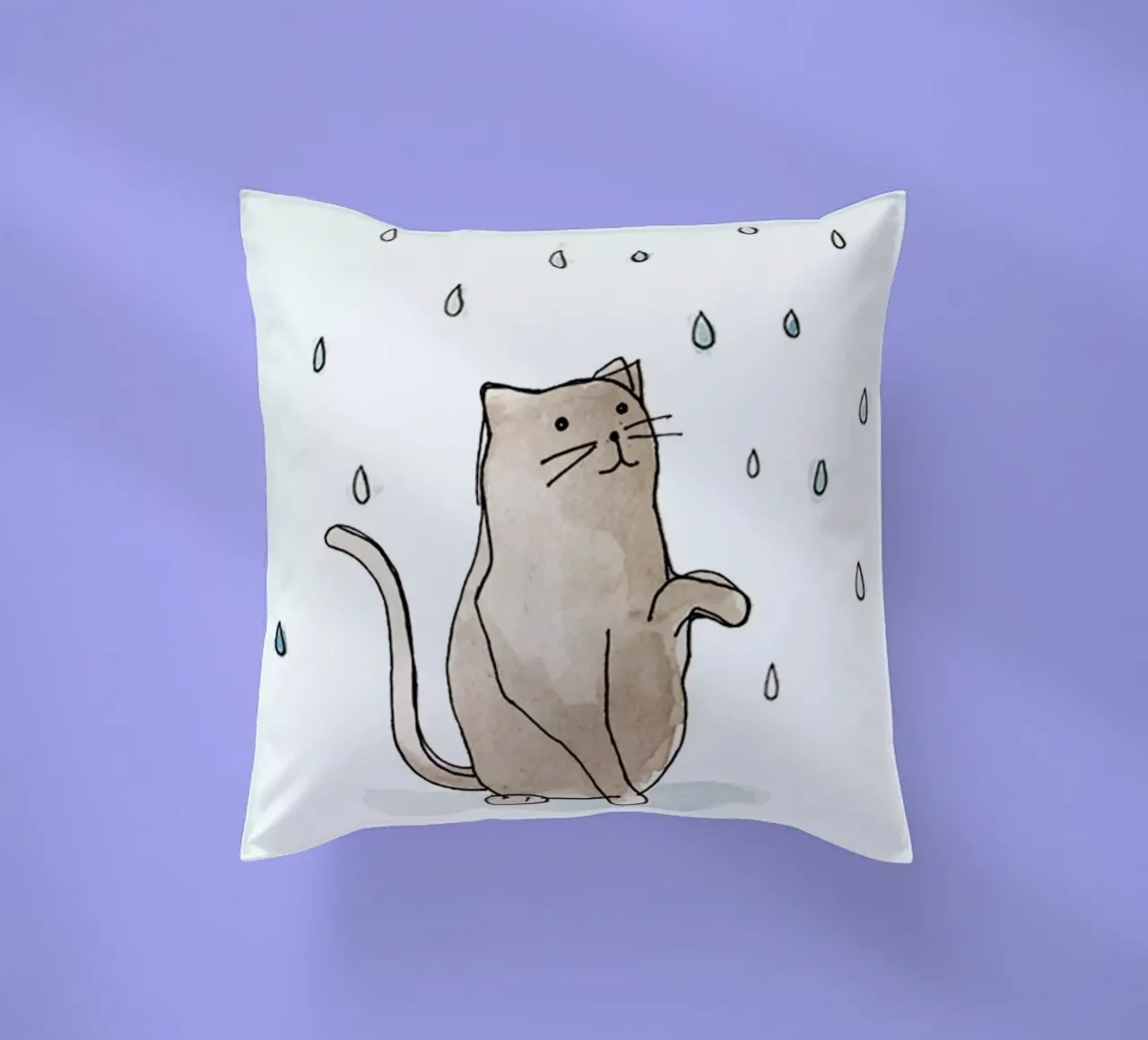 Cat in the Rain cuscino da Farina Kuklinski