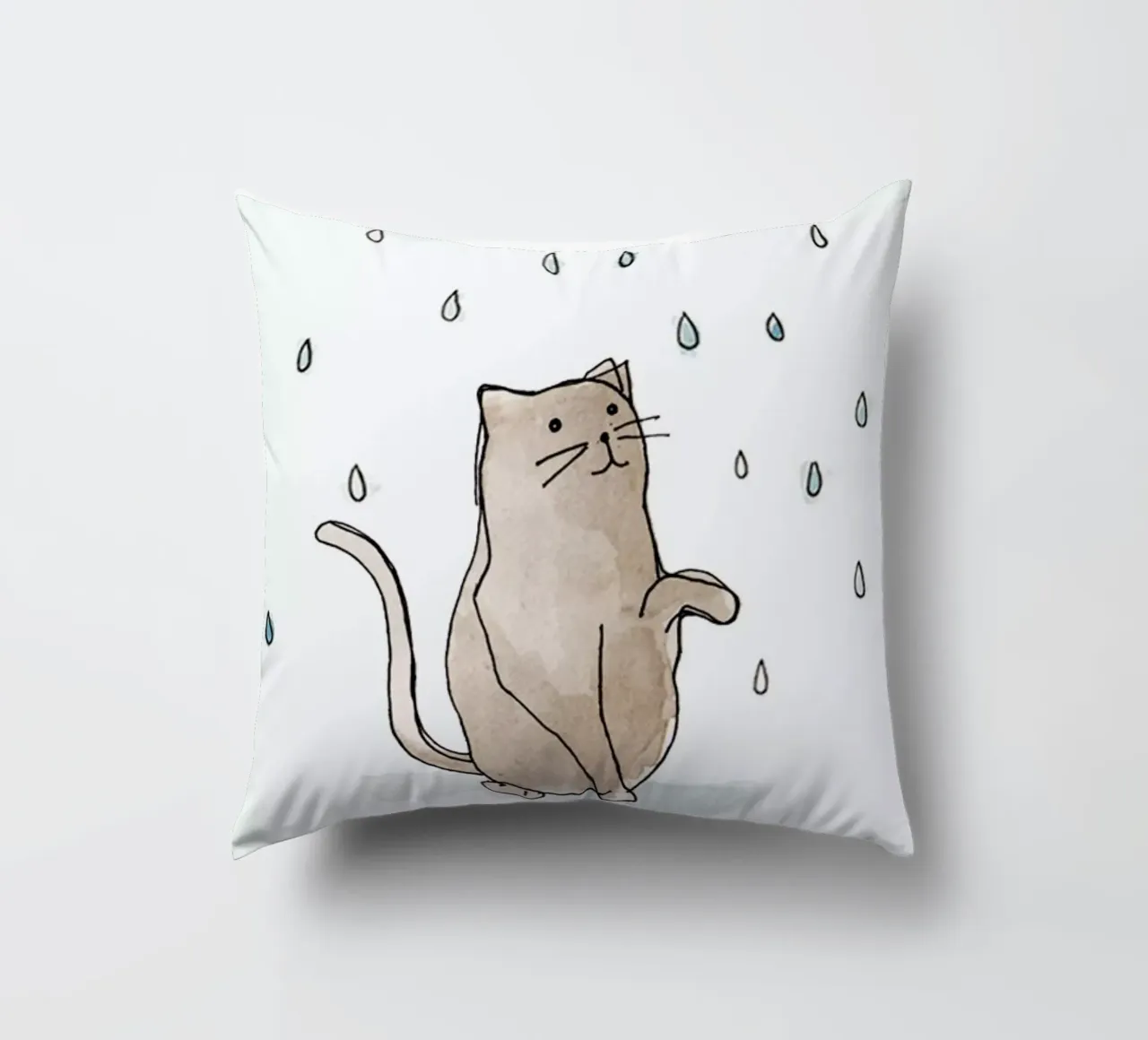 Cat in the Rain cuscino da Farina Kuklinski