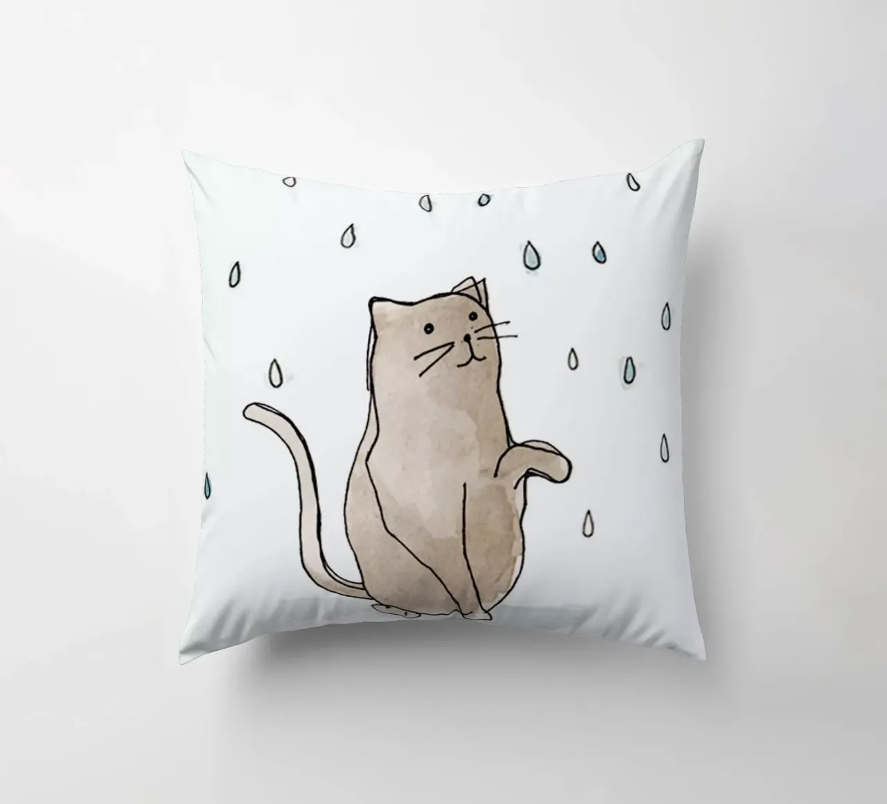 Cat in the Rain cuscino da Farina Kuklinski