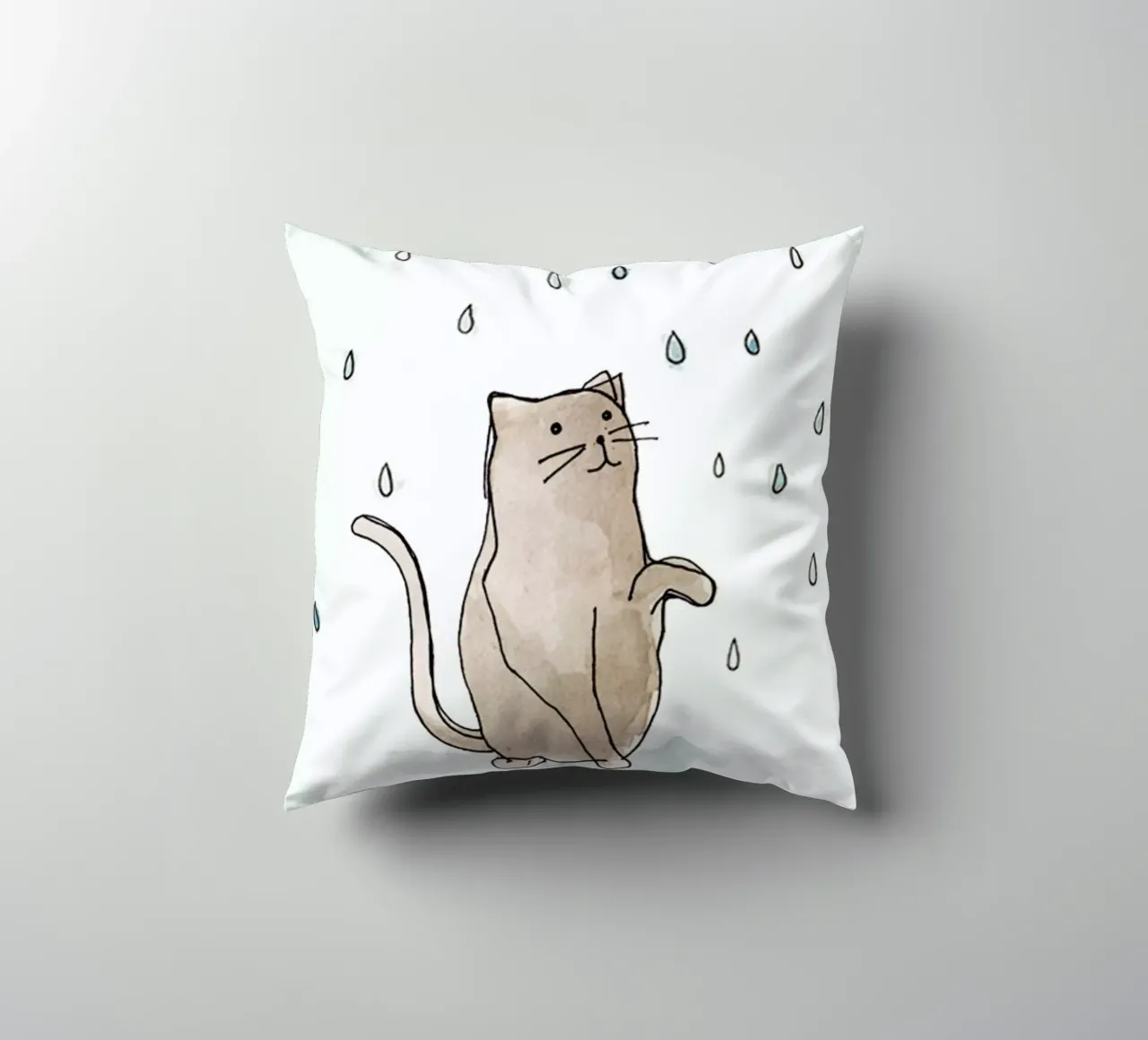 Cat in the Rain cuscino da Farina Kuklinski