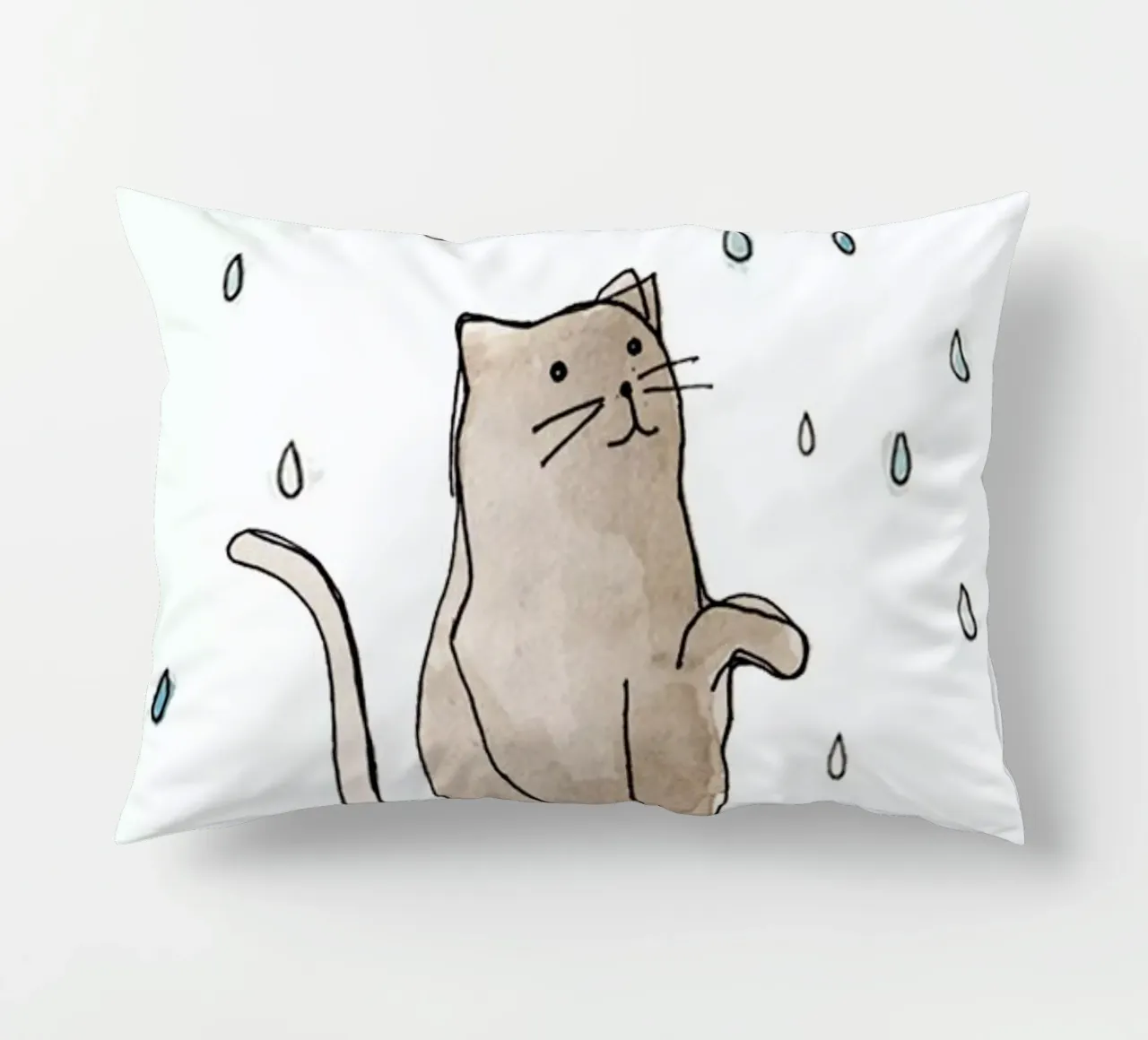Cat in the Rain cuscino da Farina Kuklinski