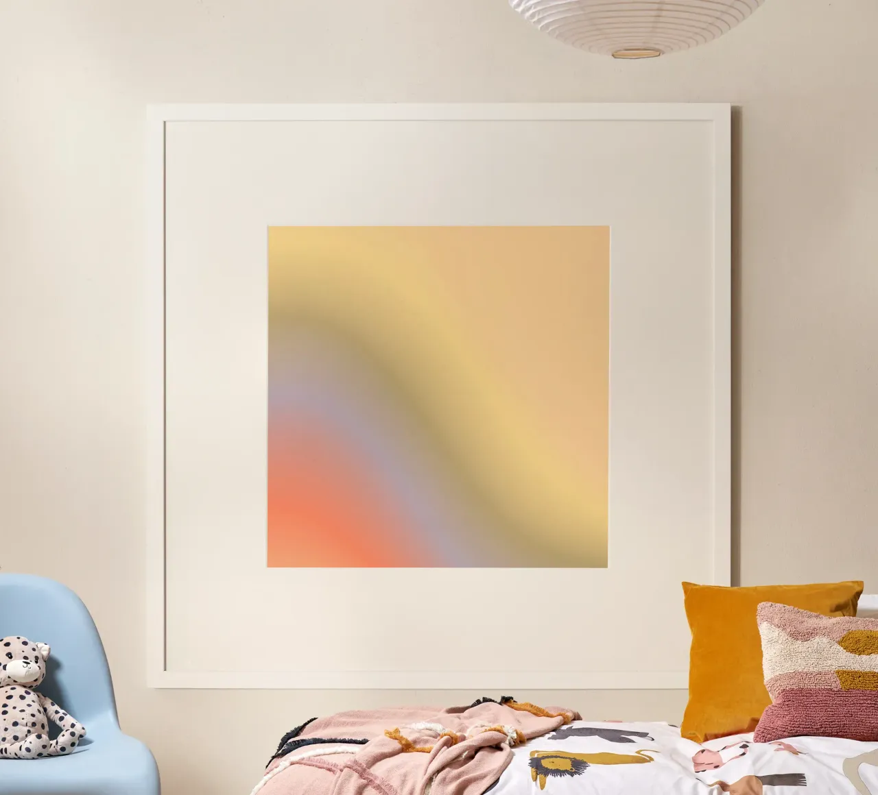 KEEP THE SUNSHINE IN YOUR HEART poster con telaio in legno da ÂME LIBRE STUDIO