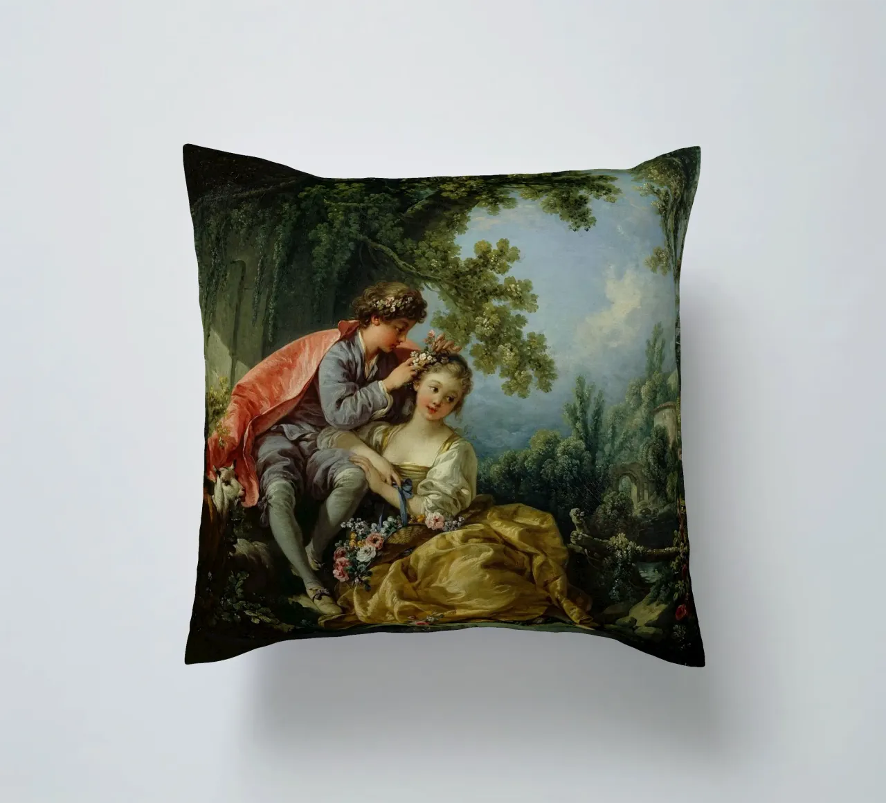 François Boucher - Le quattro stagioni, primavera cuscino da Timeless Artworks
