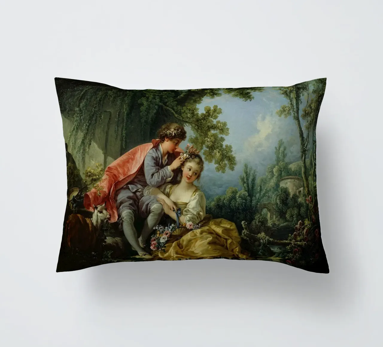 François Boucher - Le quattro stagioni, primavera cuscino da Timeless Artworks