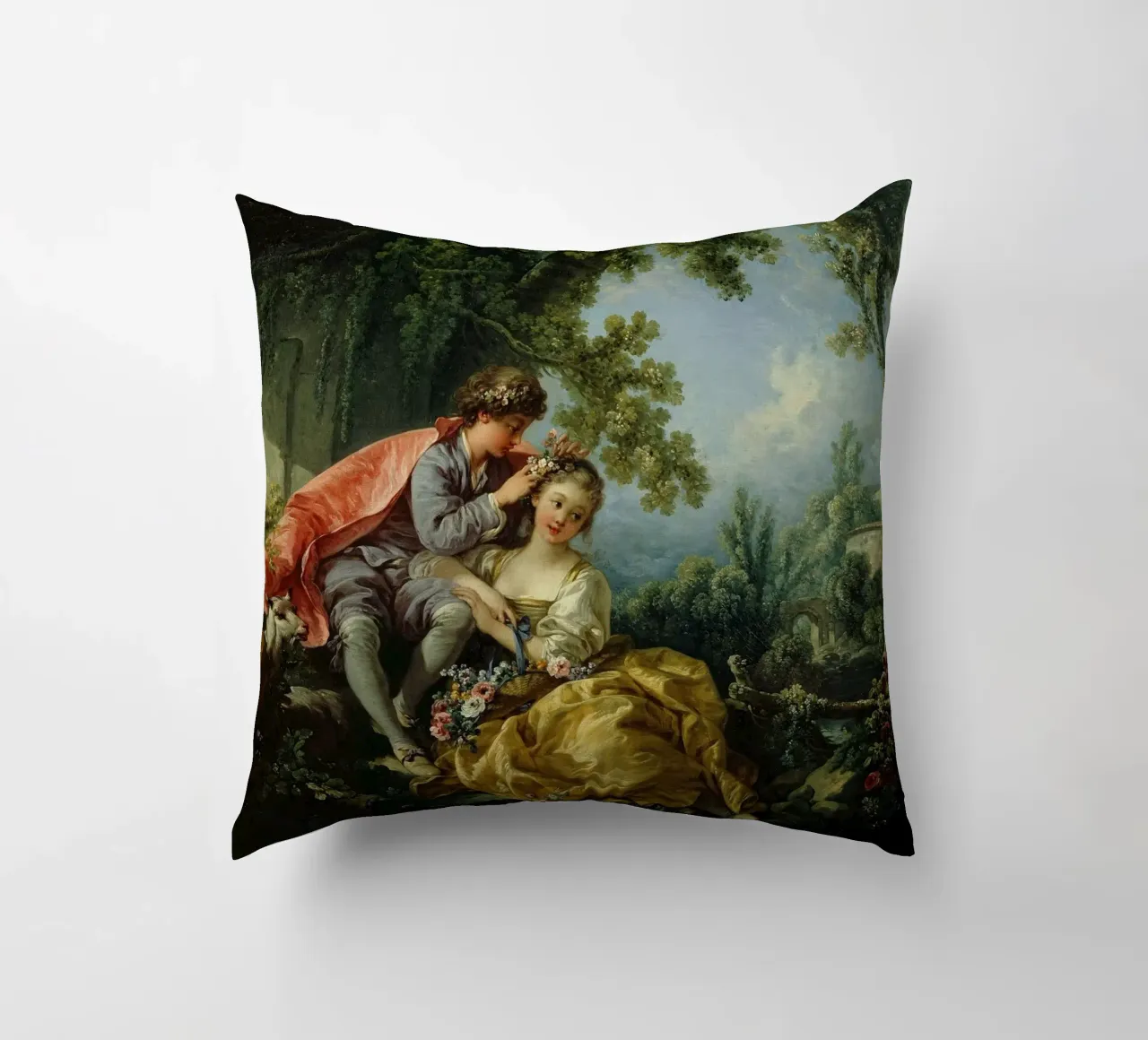 François Boucher - Le quattro stagioni, primavera cuscino da Timeless Artworks