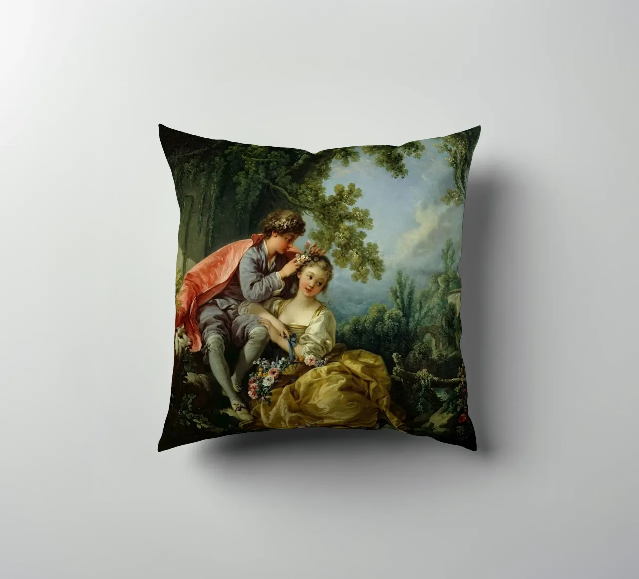 François Boucher - Le quattro stagioni, primavera cuscino da Timeless Artworks