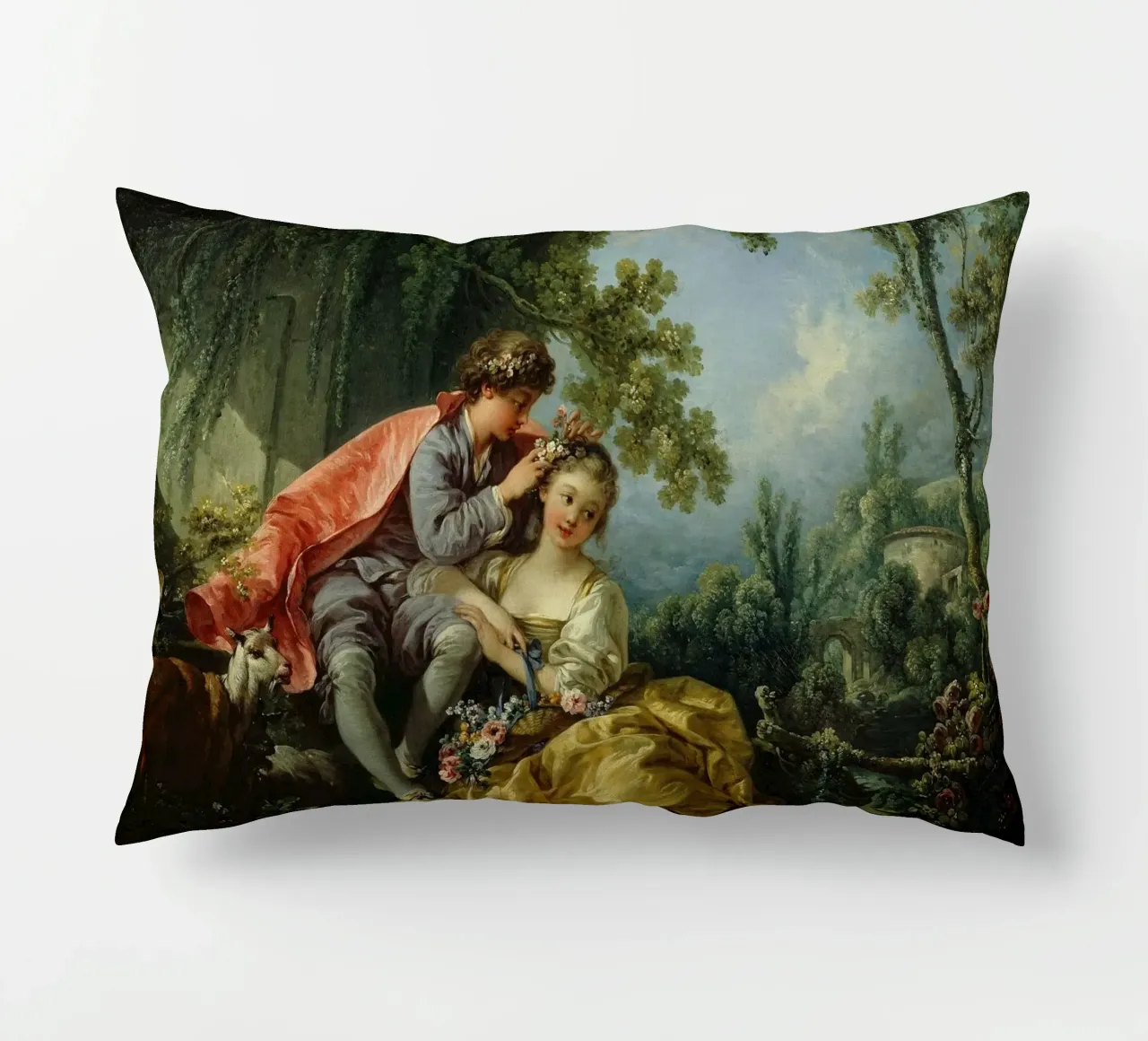 François Boucher - Le quattro stagioni, primavera cuscino da Timeless Artworks