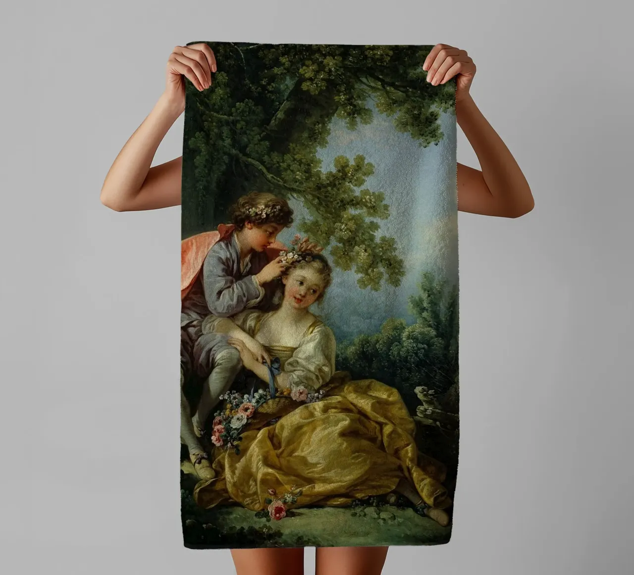 François Boucher - The Four Seasons, Spring serviette de bain de Timeless Artworks