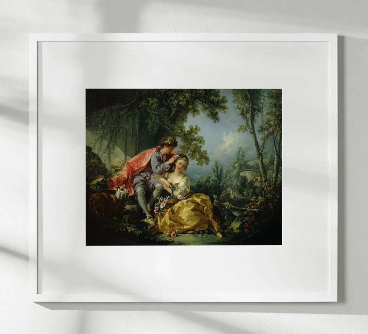 François Boucher - Le quattro stagioni, primavera poster con telaio in legno da Timeless Artworks