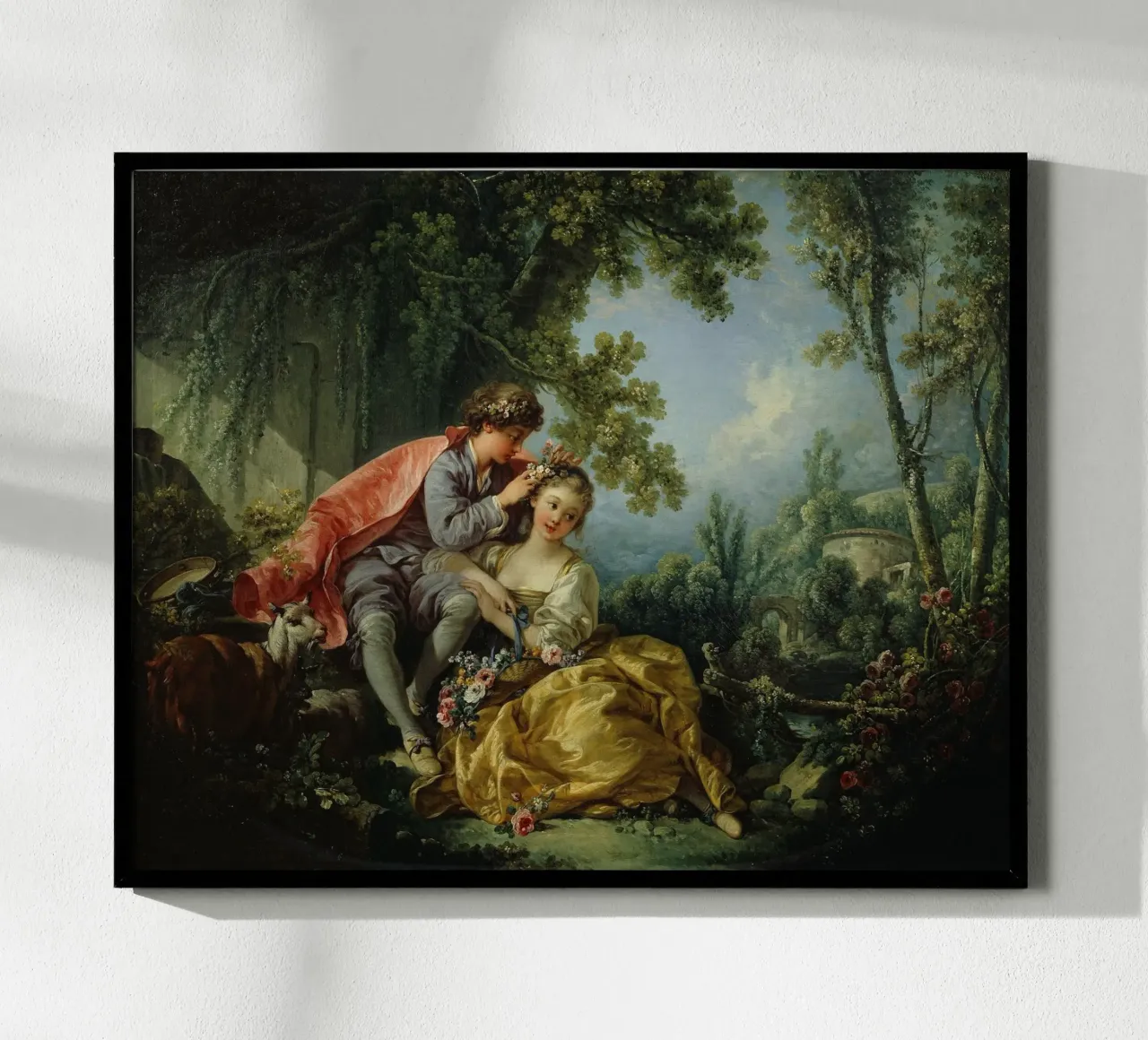 François Boucher - Le quattro stagioni, primavera poster con telaio in legno da Timeless Artworks