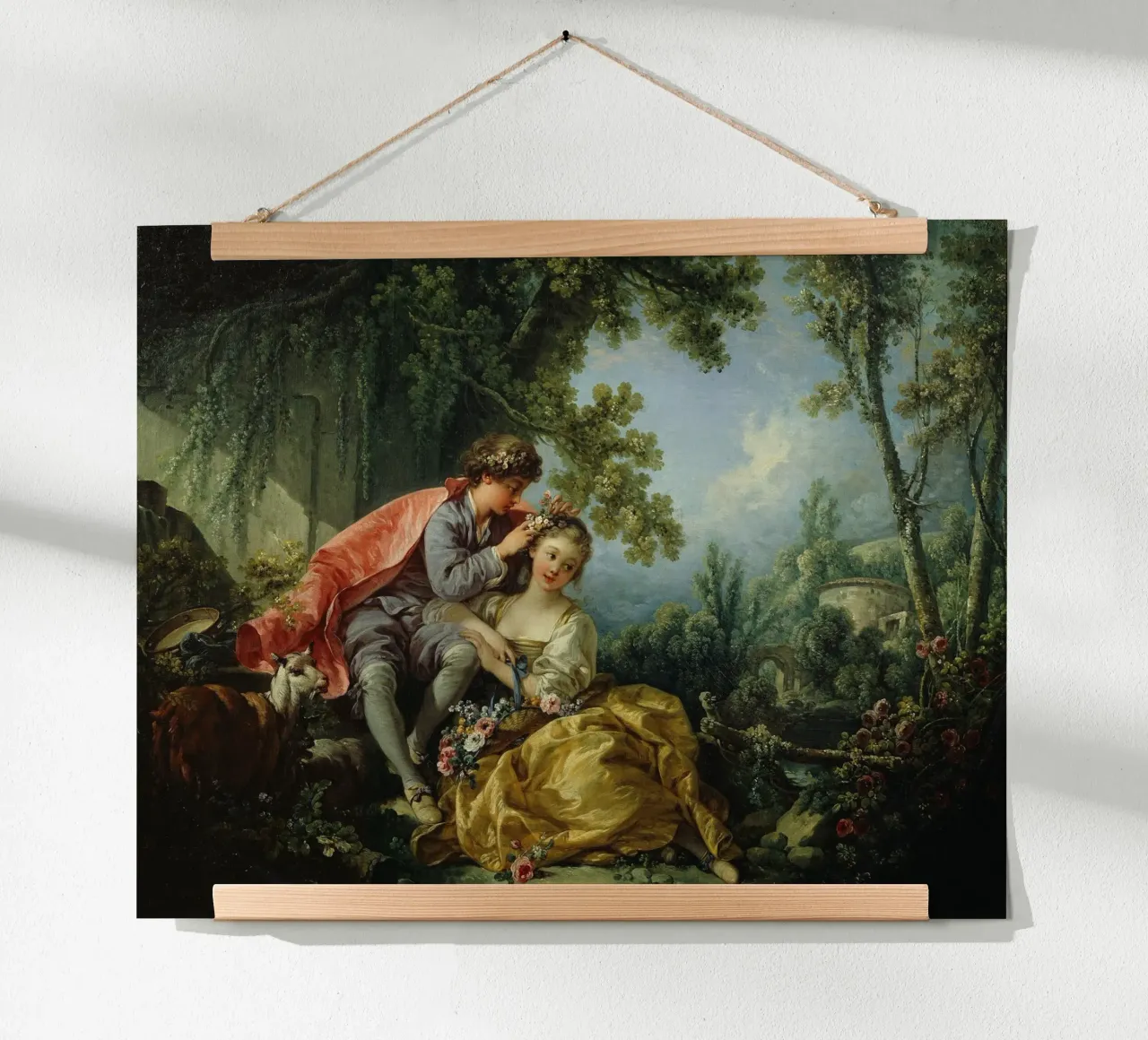 François Boucher - Le quattro stagioni, primavera poster con telaio in legno da Timeless Artworks