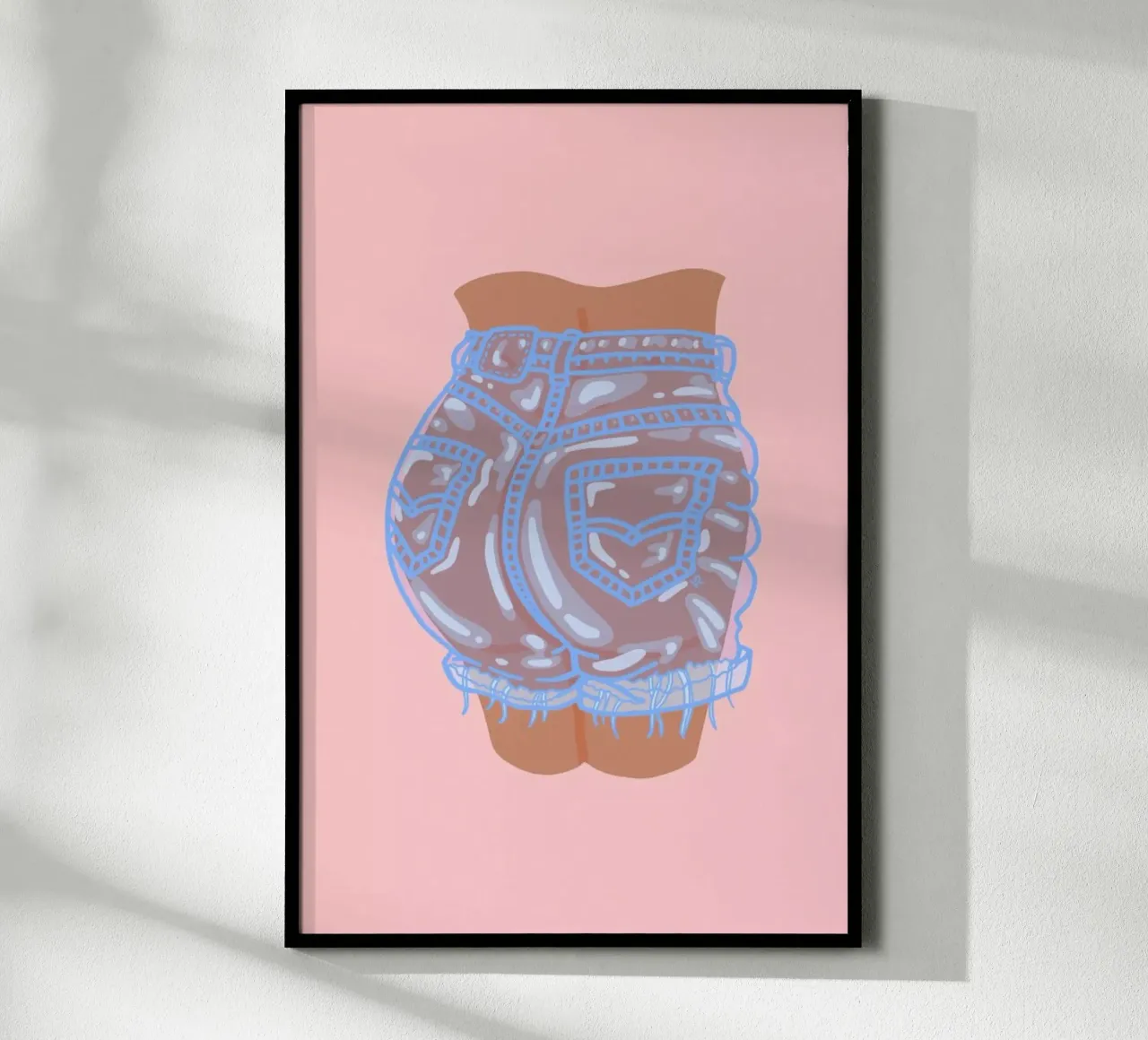 Bubble Butt poster con telaio in legno da Laura O'Connor