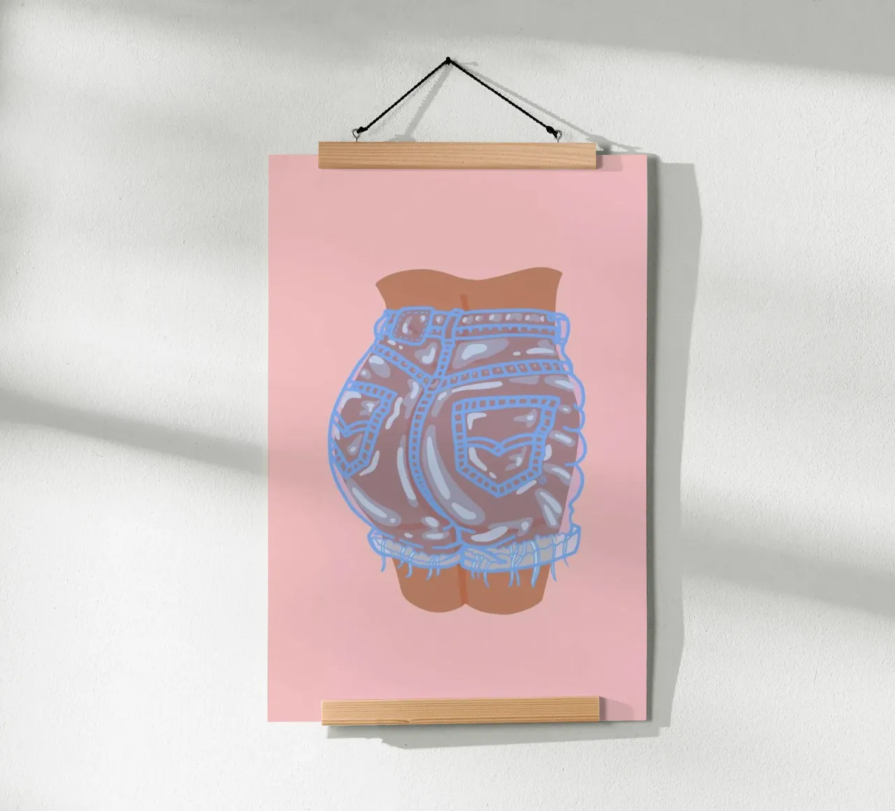 Bubble Butt poster con telaio in legno da Laura O'Connor