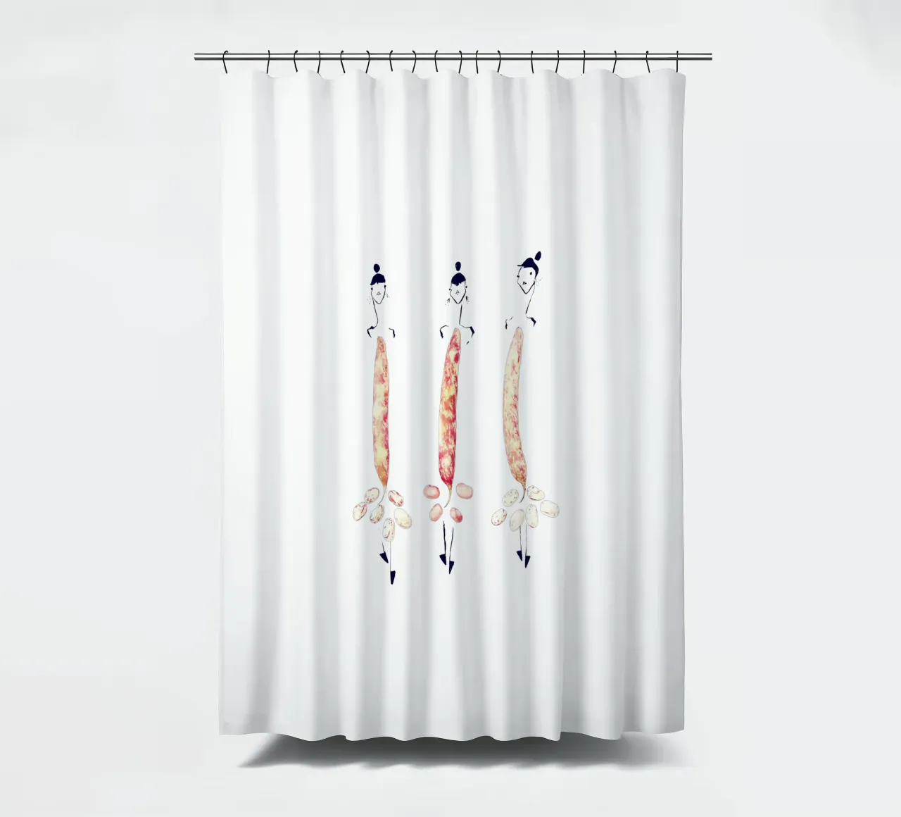 Cranberry Bean Trio shower curtain by Gretchen Roehrs