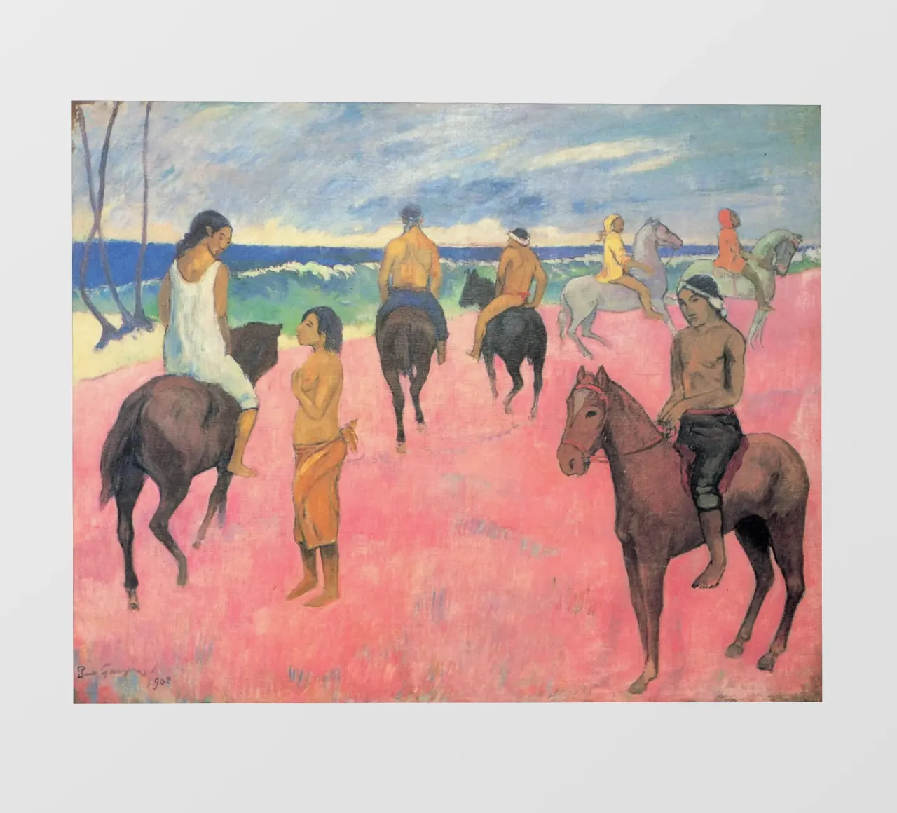 Paul Gauguin - Cavaliere sulla spiaggia (Hiva Hoa) pellicola backlit da Timeless Artworks