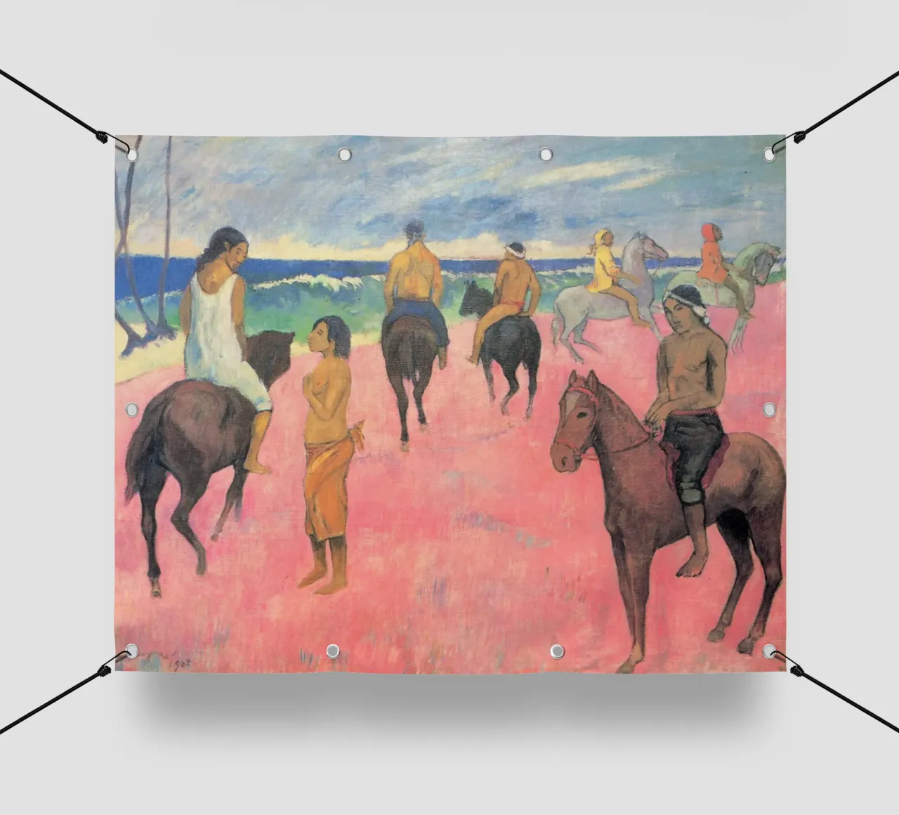 Paul Gauguin - Cavaliere sulla spiaggia (Hiva Hoa) telo in pvc da Timeless Artworks