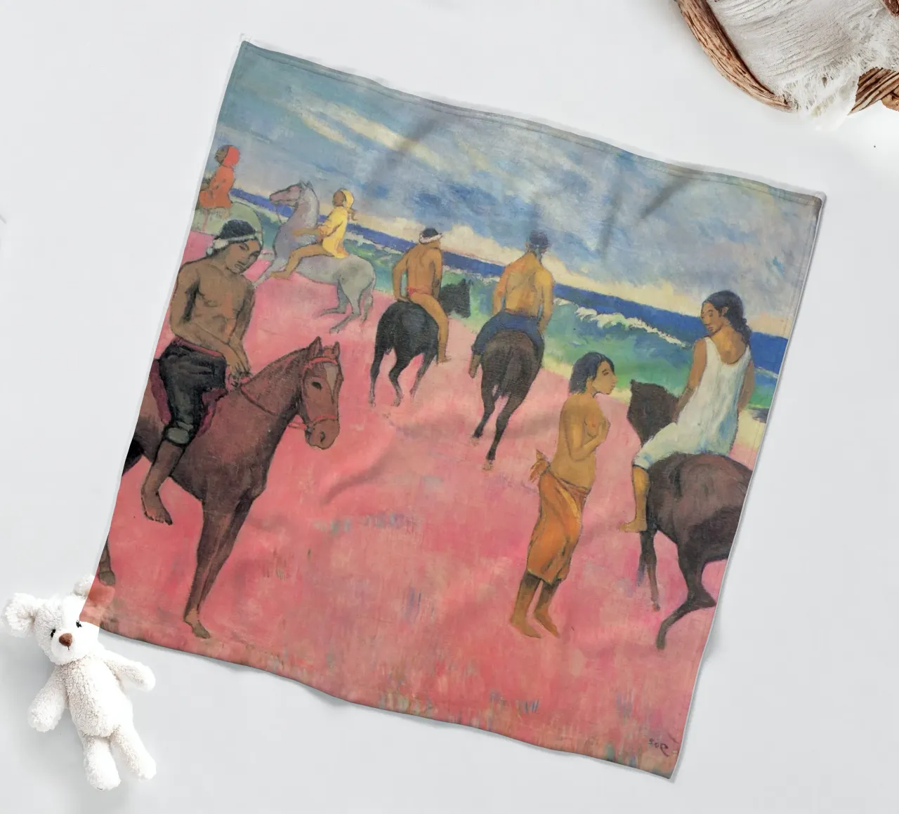 Paul Gauguin - Cavaliere sulla spiaggia (Hiva Hoa) coperta in pile da Timeless Artworks