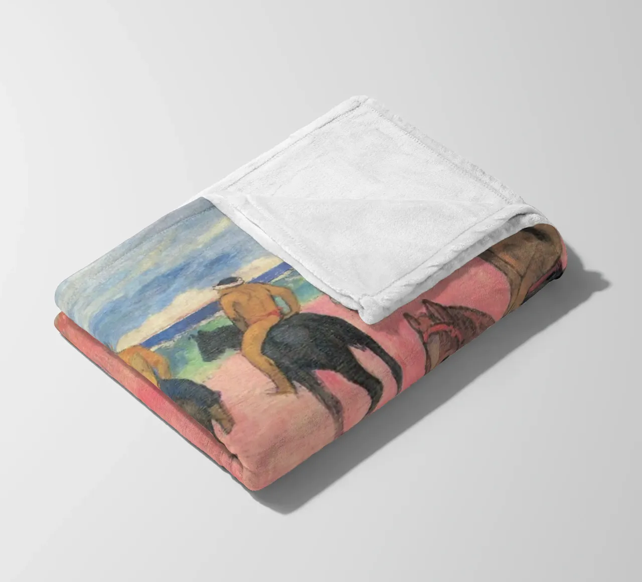 Paul Gauguin - Cavaliere sulla spiaggia (Hiva Hoa) coperta in pile da Timeless Artworks