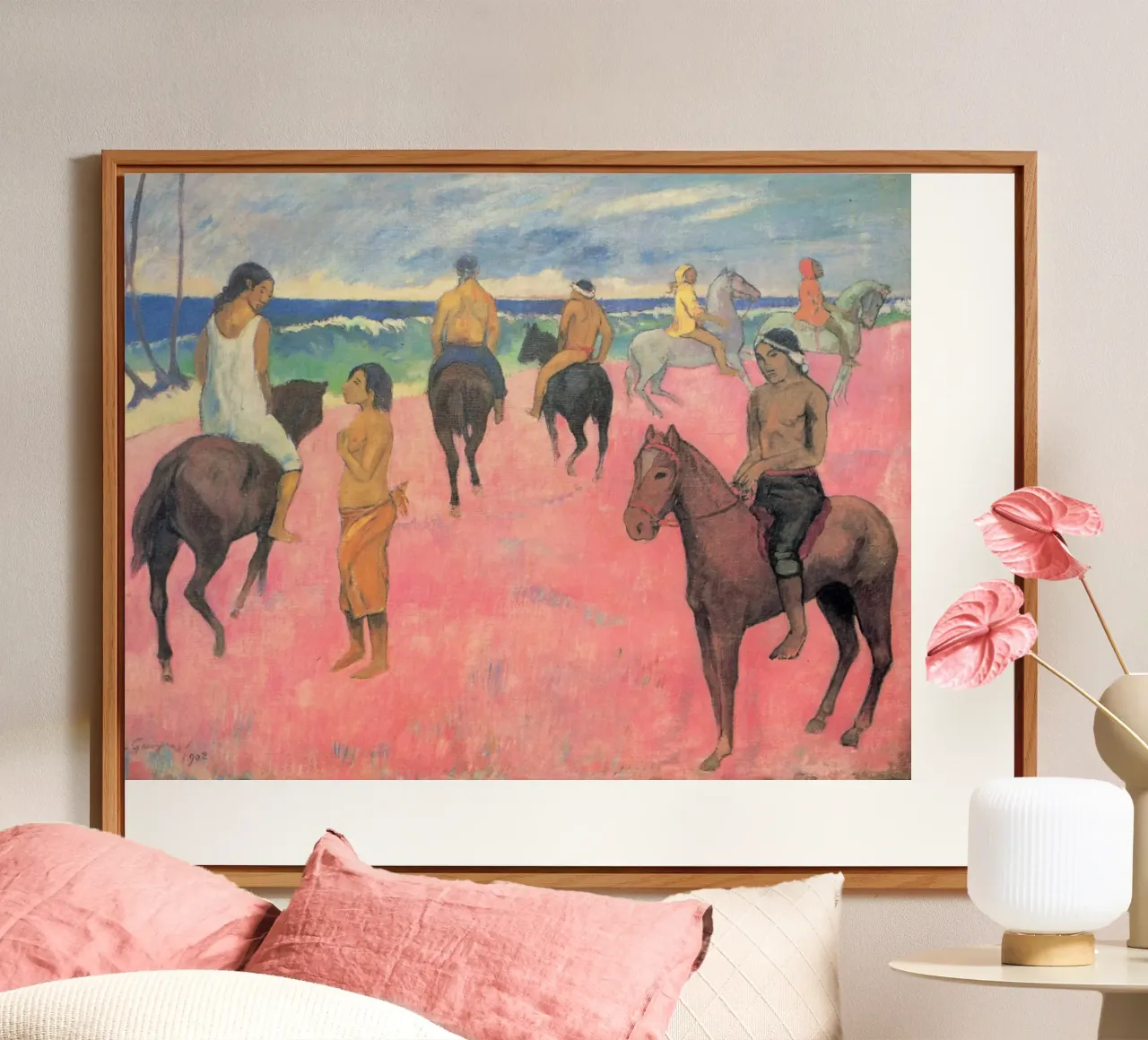 Paul Gauguin - Cavaliere sulla spiaggia (Hiva Hoa) alluminio dibond da Timeless Artworks