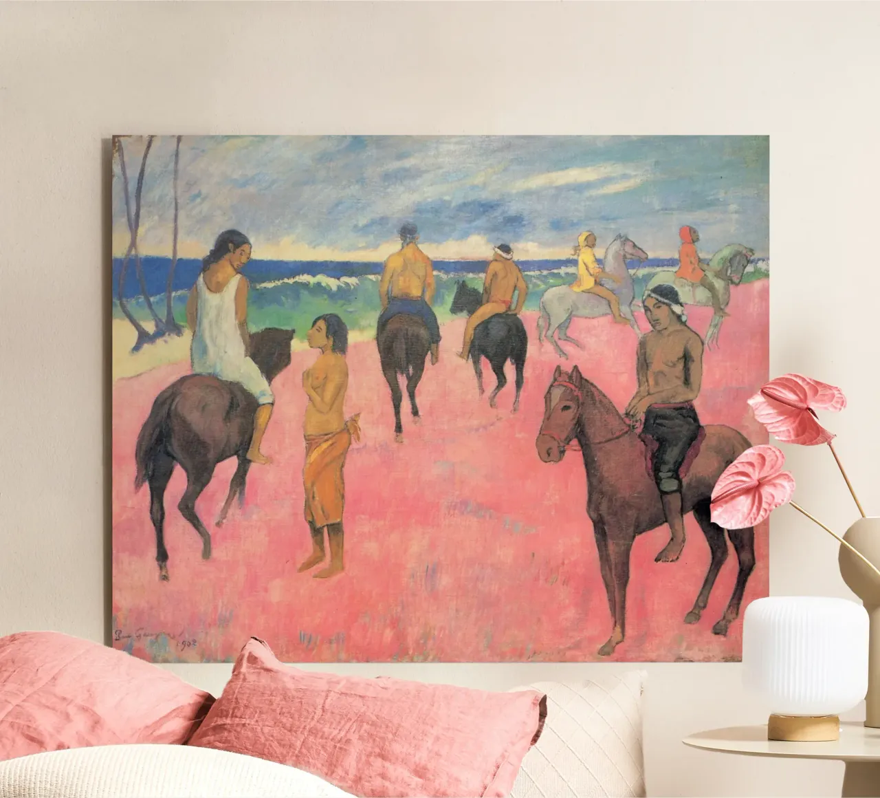 Paul Gauguin - Cavaliere sulla spiaggia (Hiva Hoa) alluminio dibond da Timeless Artworks