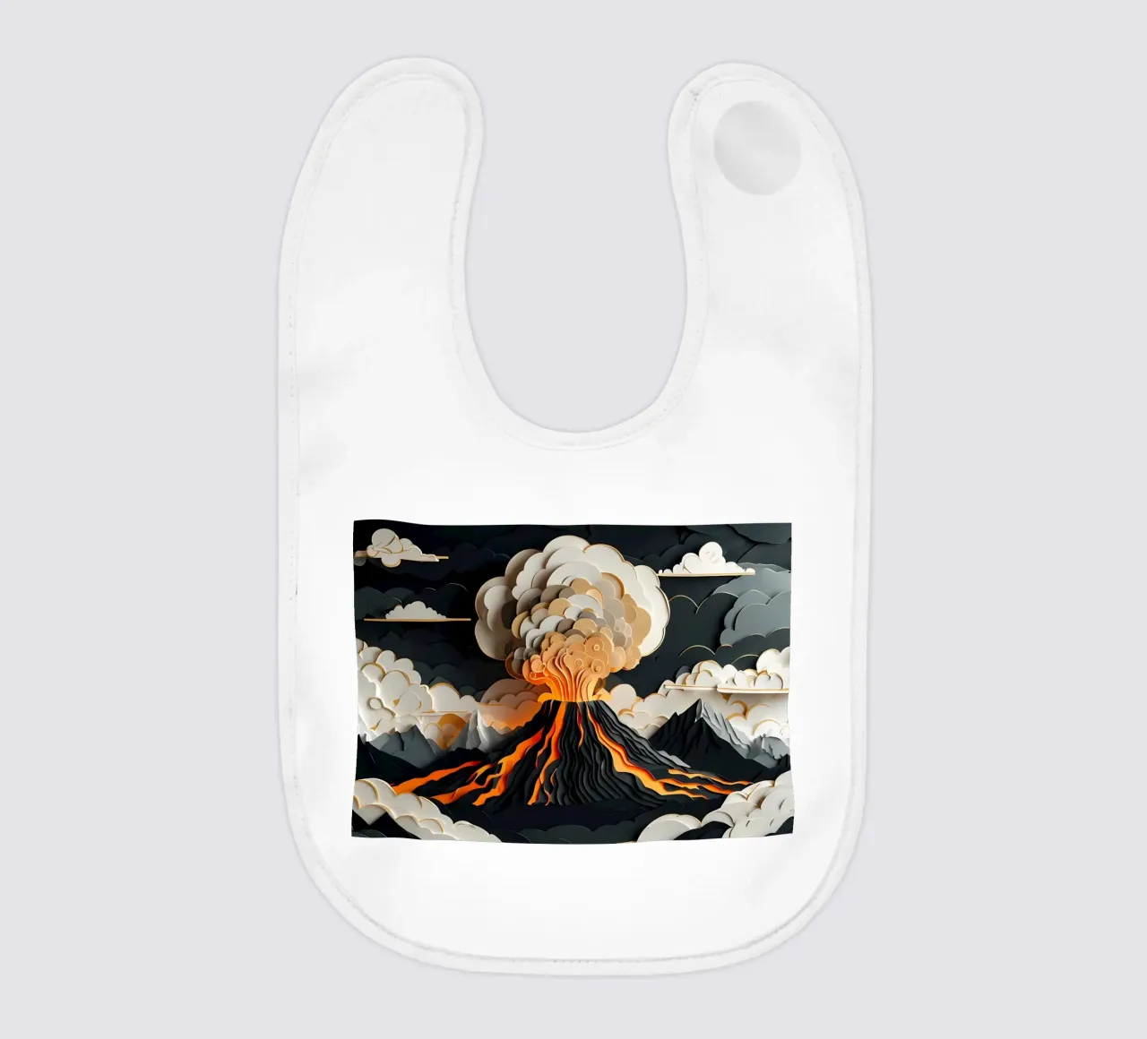 Furia vulcanica: un'eruzione con taglio di carta bavaglino da Artistic-shop