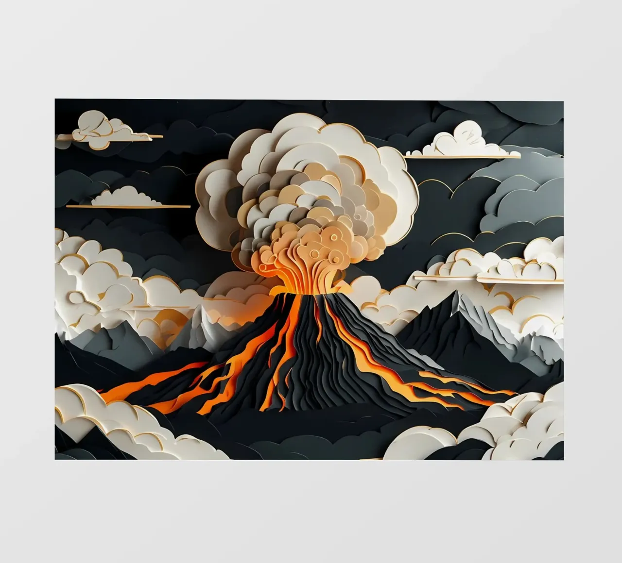 Furia vulcanica: un'eruzione con taglio di carta pellicola backlit da Artistic-shop