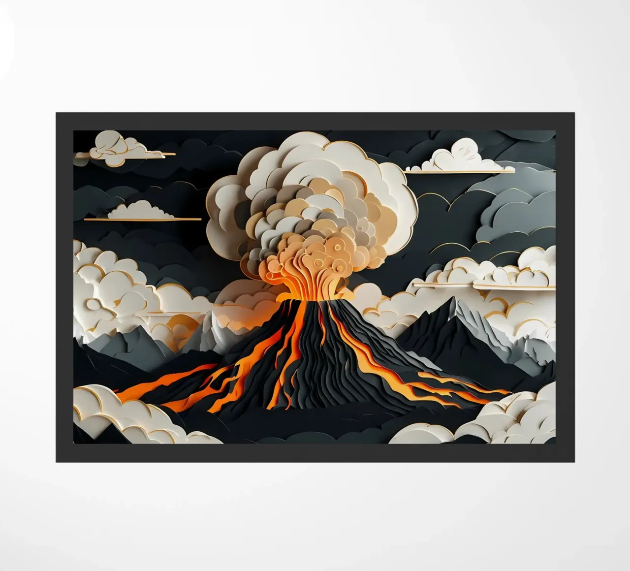 Furia vulcanica: un'eruzione con taglio di carta zerbino da Artistic-shop