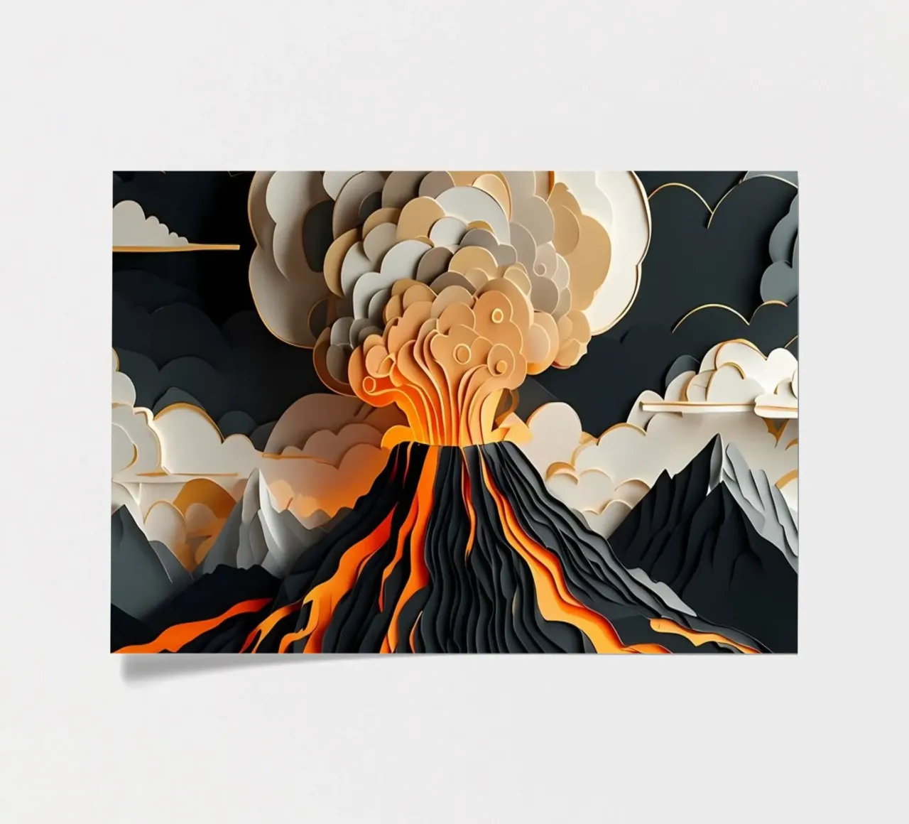 Volcanic Fury: A Paper Cut Eruption sticker sheet by Artistic-shop