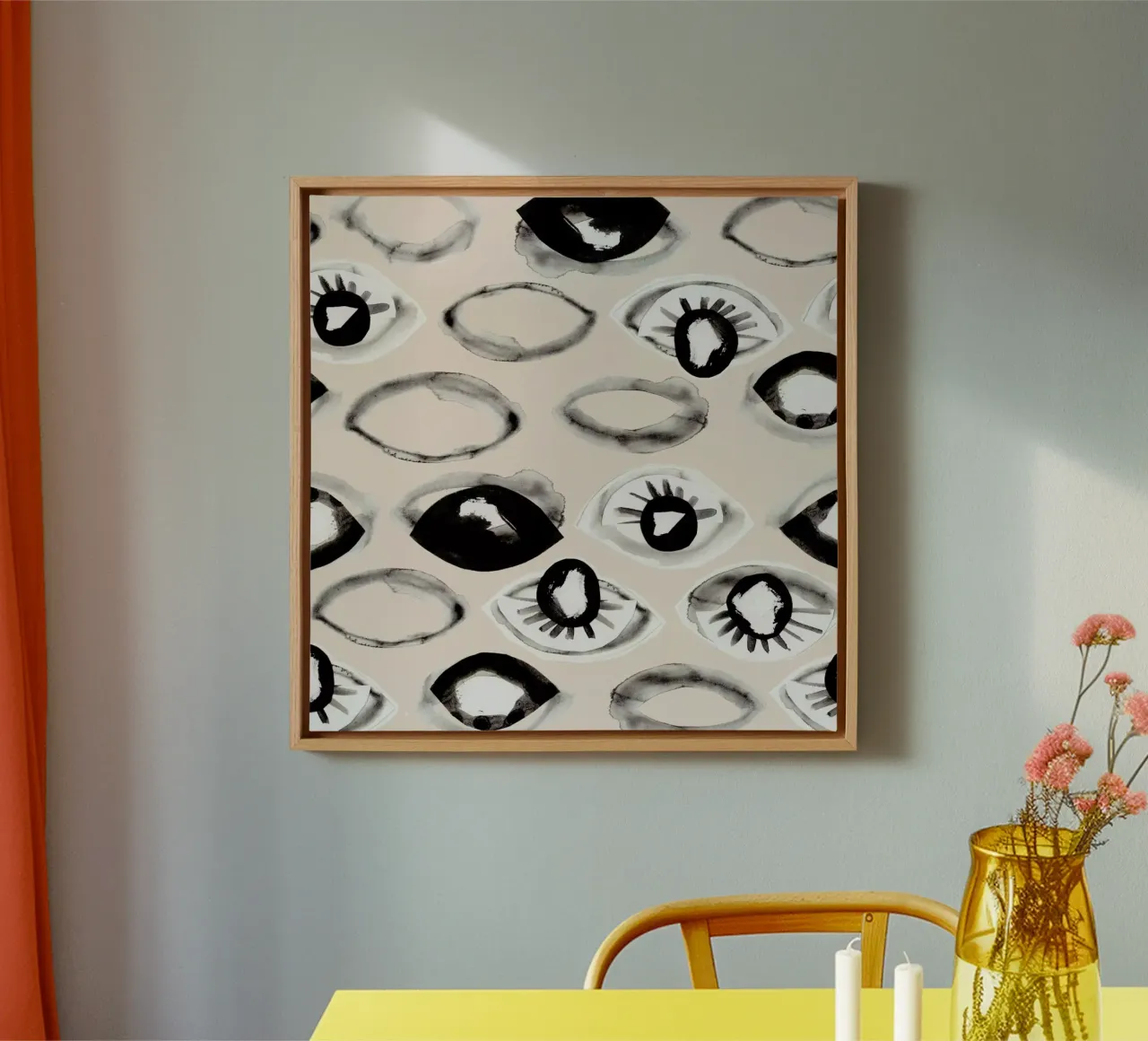 Eyes Ink I tela con Cornice a cassetta da Farina Kuklinski