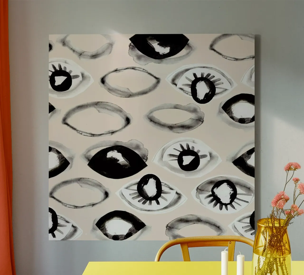 Eyes Ink I tela con Cornice a cassetta da Farina Kuklinski