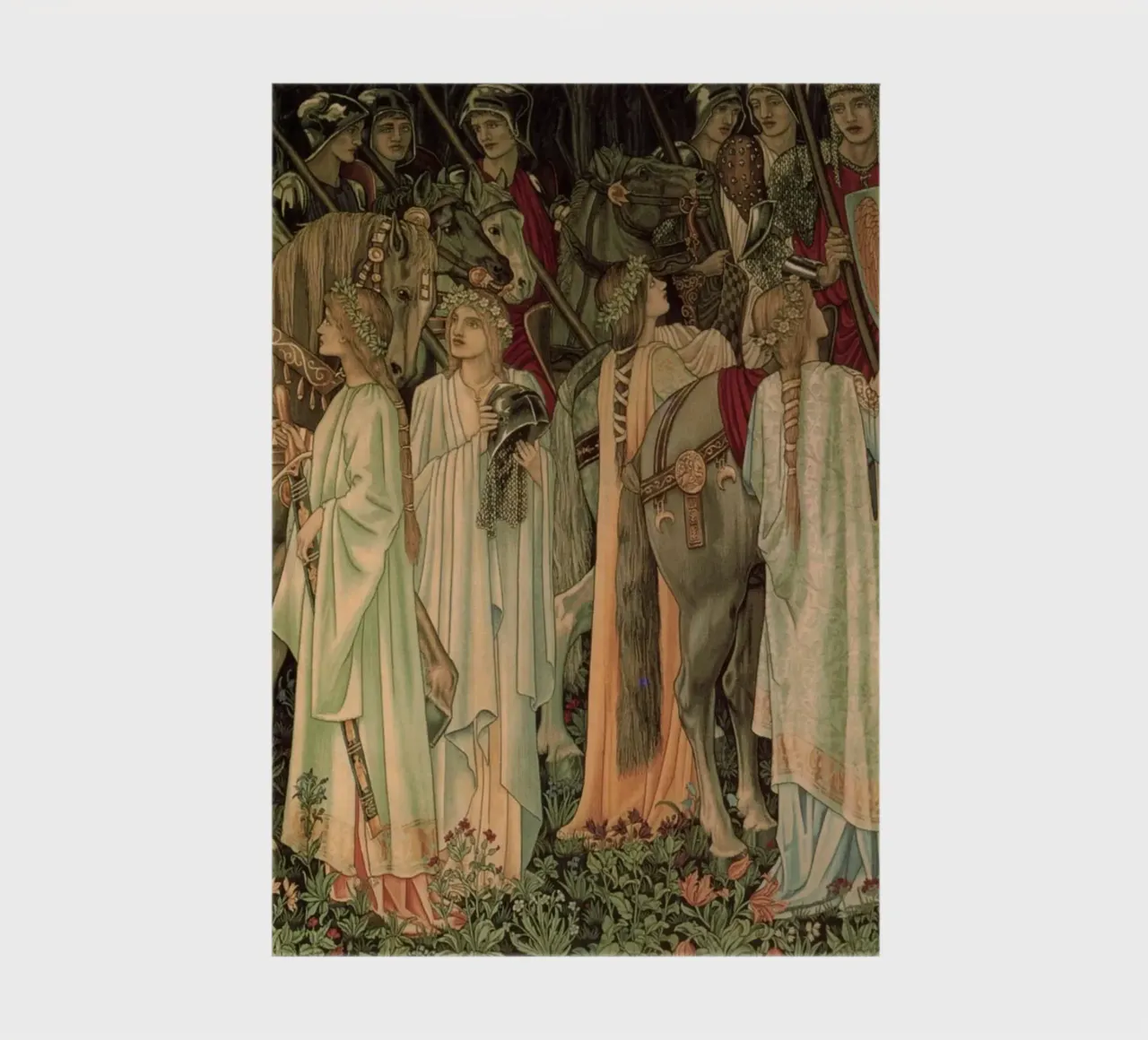 Holy Grail Tapestry -The Arming and Departure of the Knights notebook by Timeless Artworks