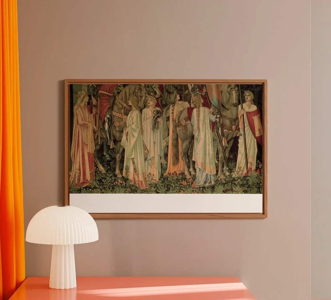 Arazzo del Santo Graal - L'armamento e la partenza dei cavalieri alluminio dibond da Timeless Artworks