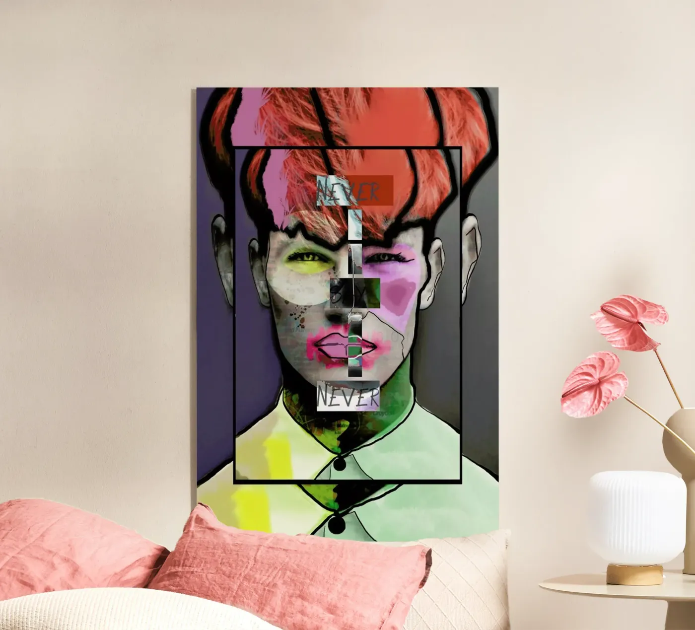 Never Say Never acryl van Marcell Naubert