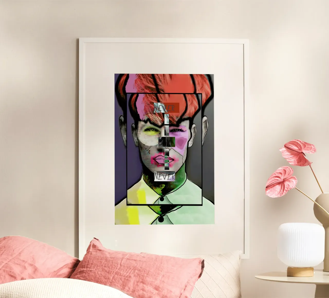 Never Say Never poster con telaio in legno da Marcell Naubert
