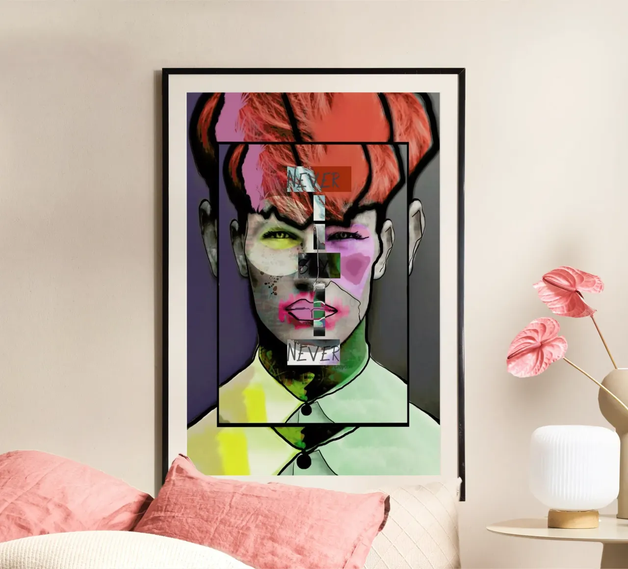Never Say Never poster con telaio in legno da Marcell Naubert