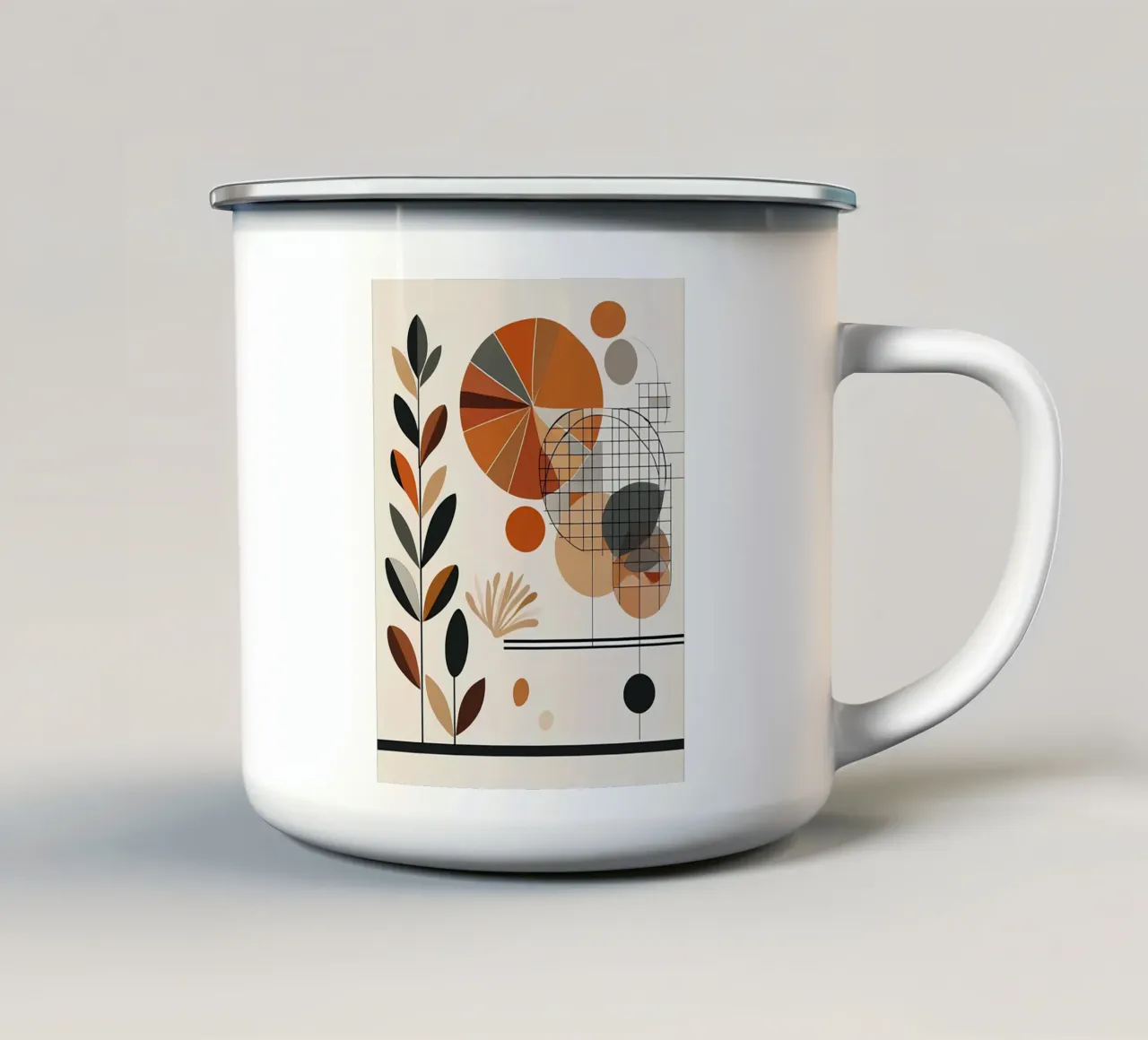 Geometria e flora calde tazza in smalto da Artistic-shop