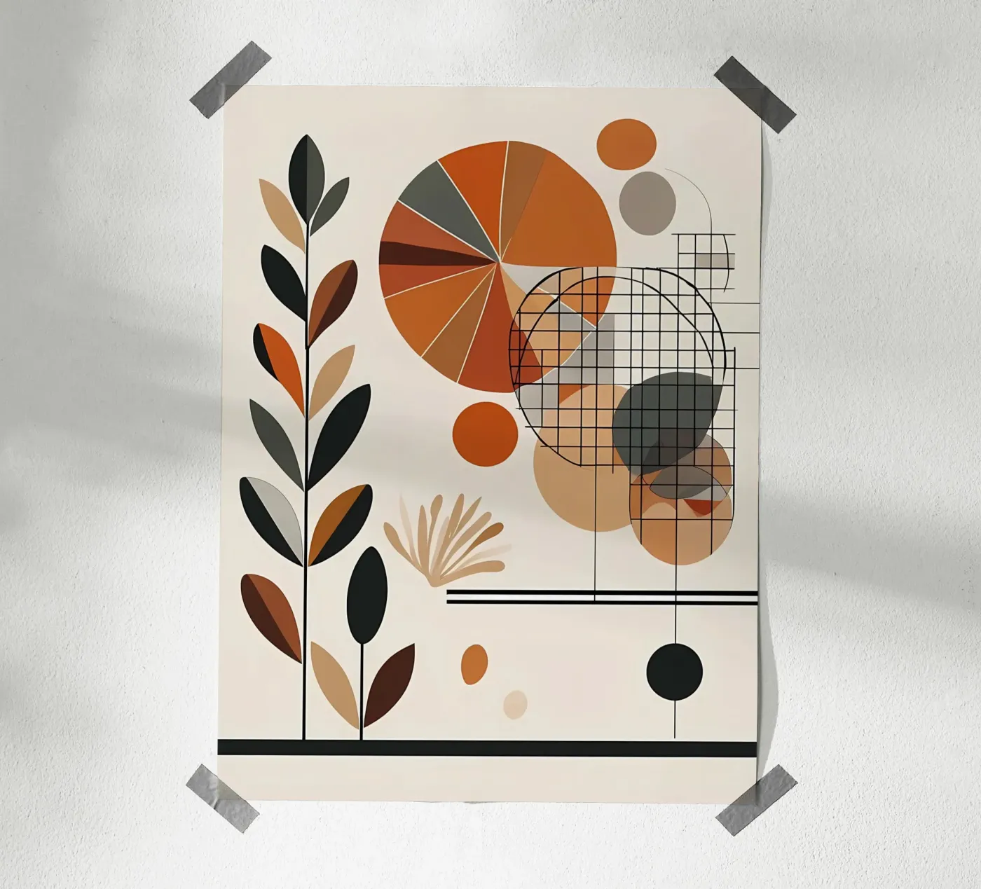 Geometria e flora calde poster da Artistic-shop