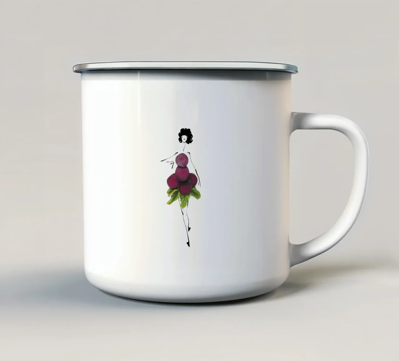 Feel the Beet tazza in smalto da Gretchen Roehrs