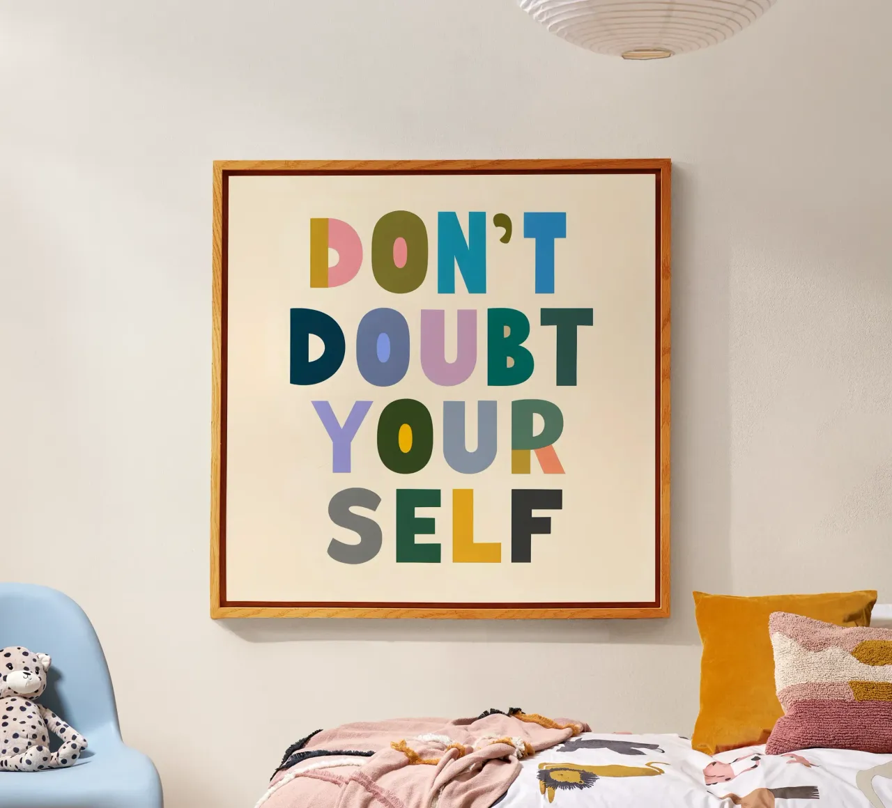 Don't Doubt Yourself - Colorful Typography acrylic glass by inspirational quote