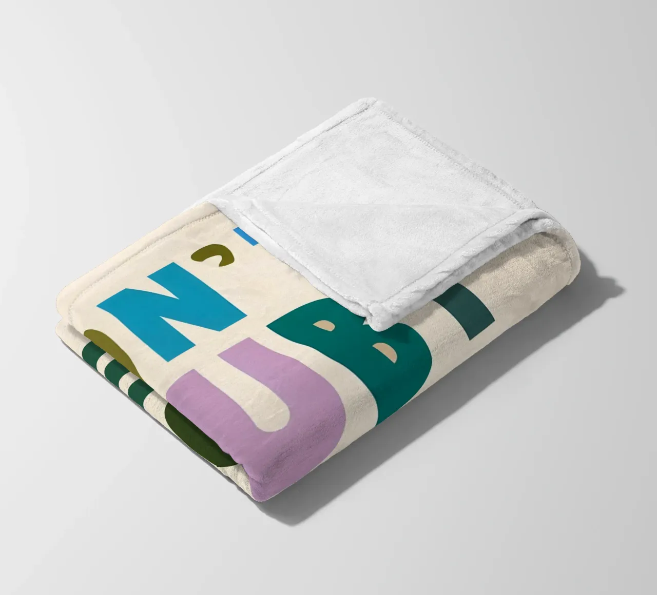 Don't Doubt Yourself - Colorful Typography fleece blanket by inspirational quote
