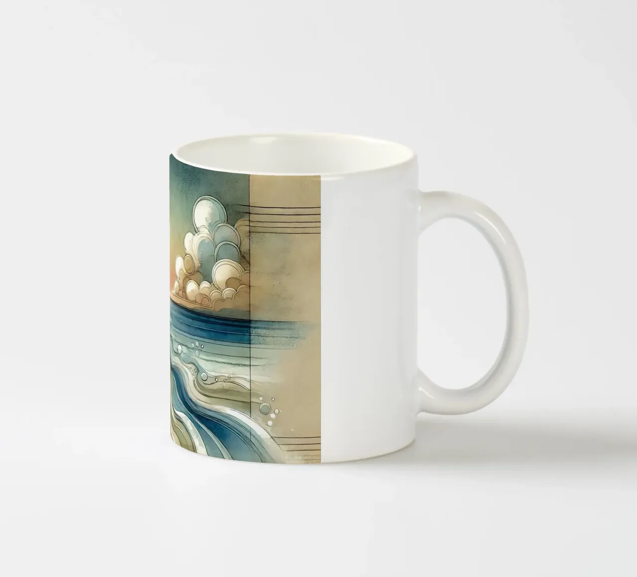 Abstracte kustschemering in art deco keramische mok van Chromatic Fusion Studio