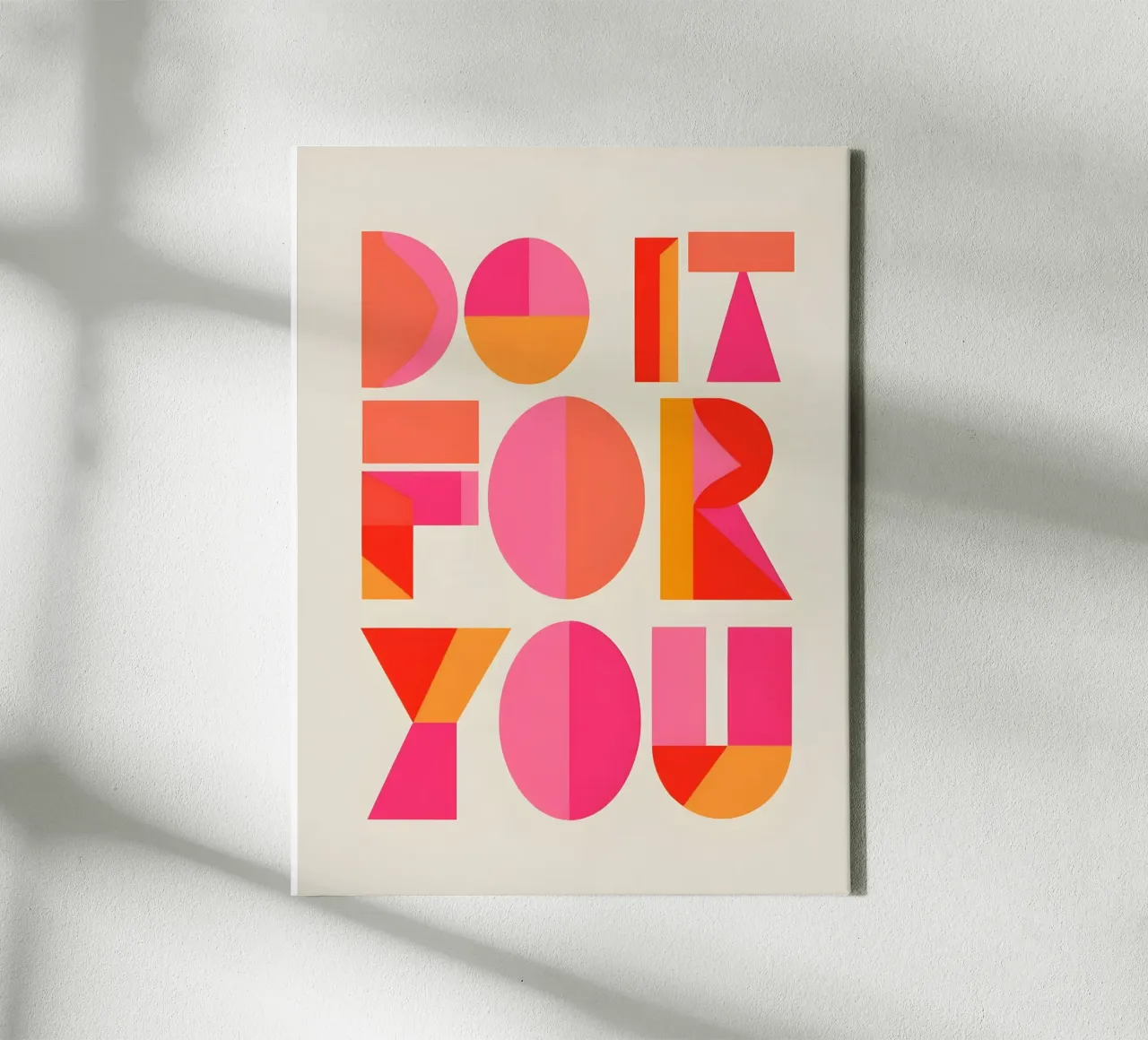 Geometric Self-Motivation canvas with Floater frame by inspirational quote