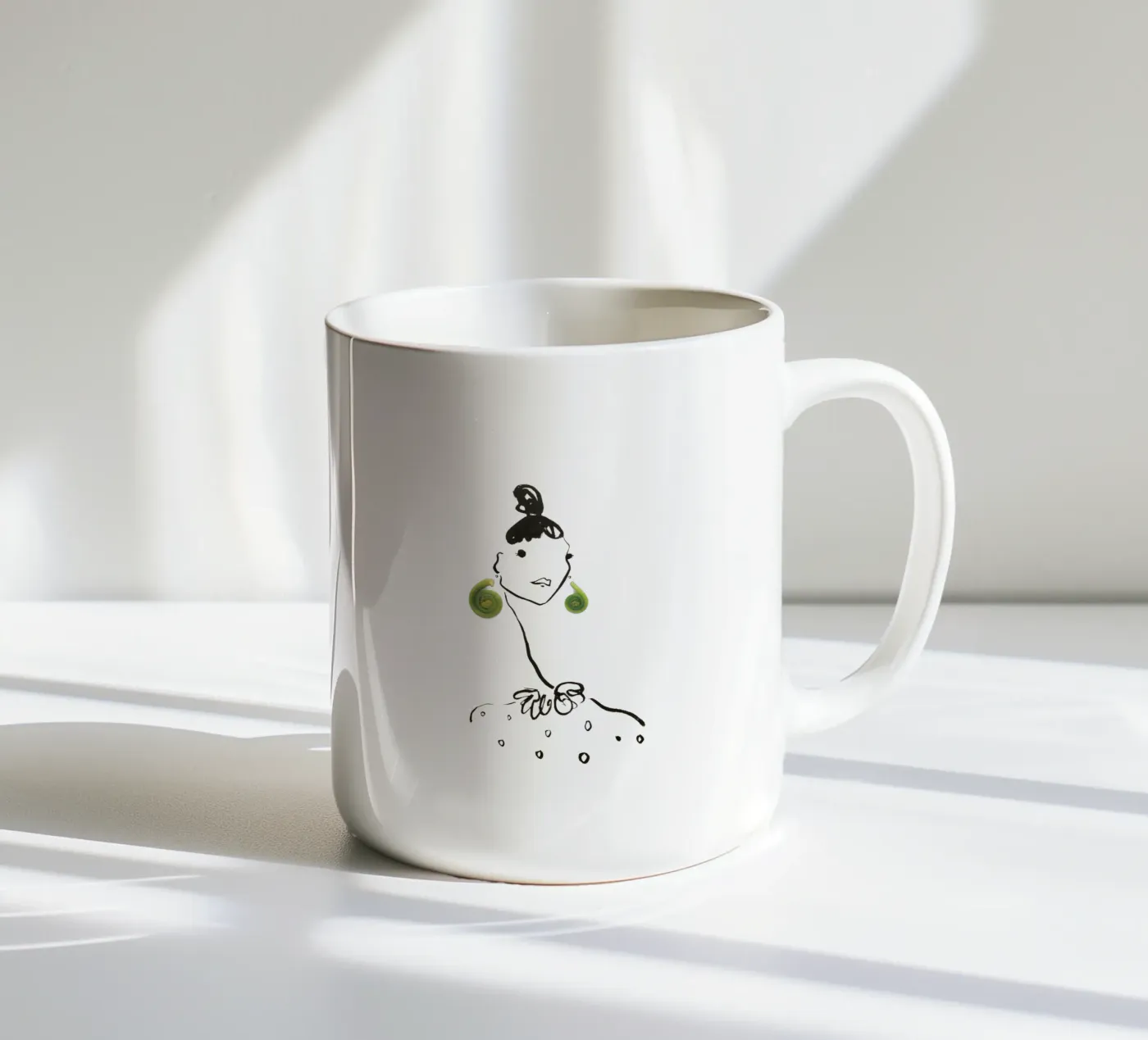 Fiddlehead ceramic mug by Gretchen Roehrs