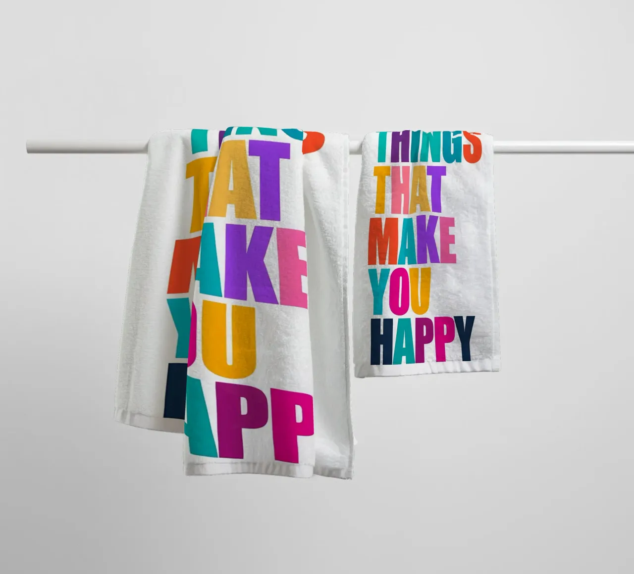 Fai ciò che ti rende felice - Tipografia colorata asciugamano da bagno da inspirational quote